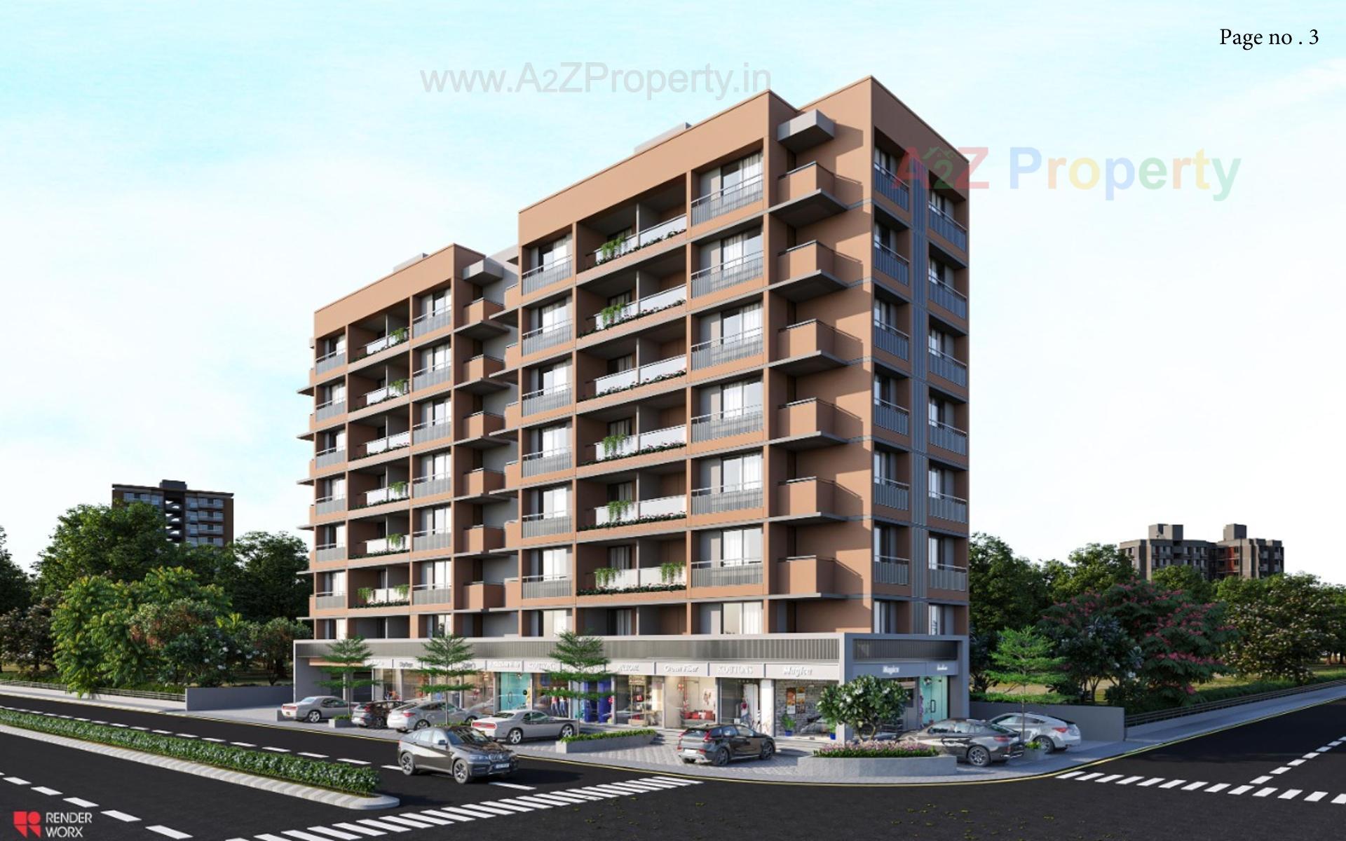 3D Elevation of real estate project Neelkanth Heights located at Tragad, Ahmedabad, Gujarat