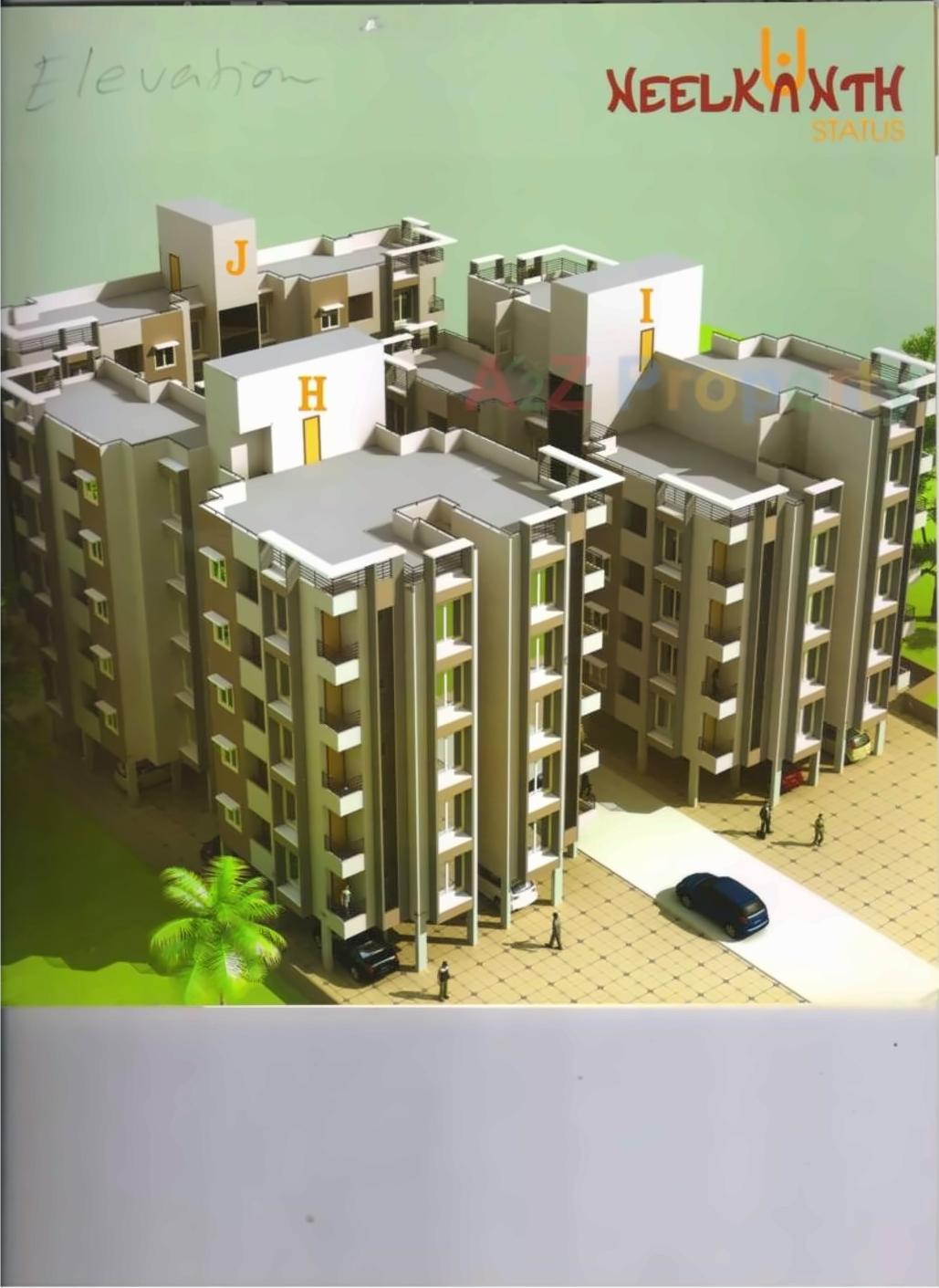 3D Elevation of real estate project Neelkanth Status located at Sardarnagar, Ahmedabad, Gujarat