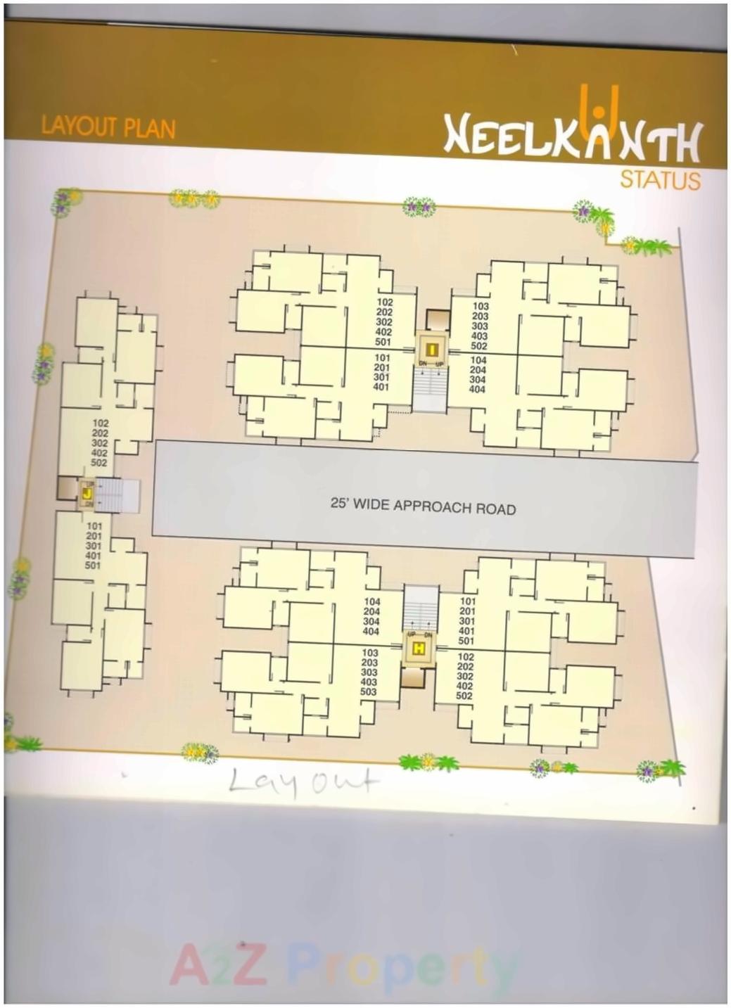 Layout of real estate project Neelkanth Status located at Sardarnagar, Ahmedabad, Gujarat