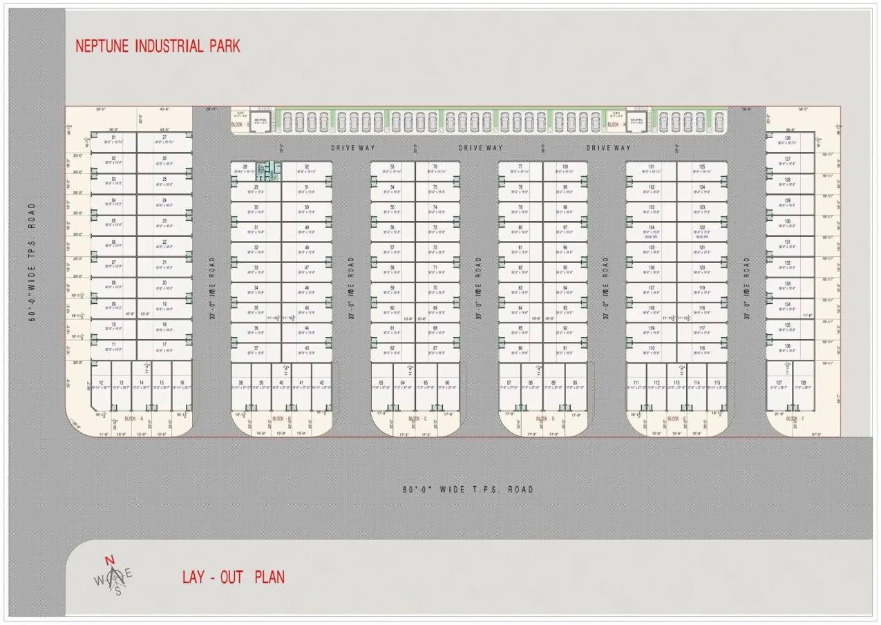 Layout of real estate project Neptune Industrial Park located at Odhav, Ahmedabad, Gujarat