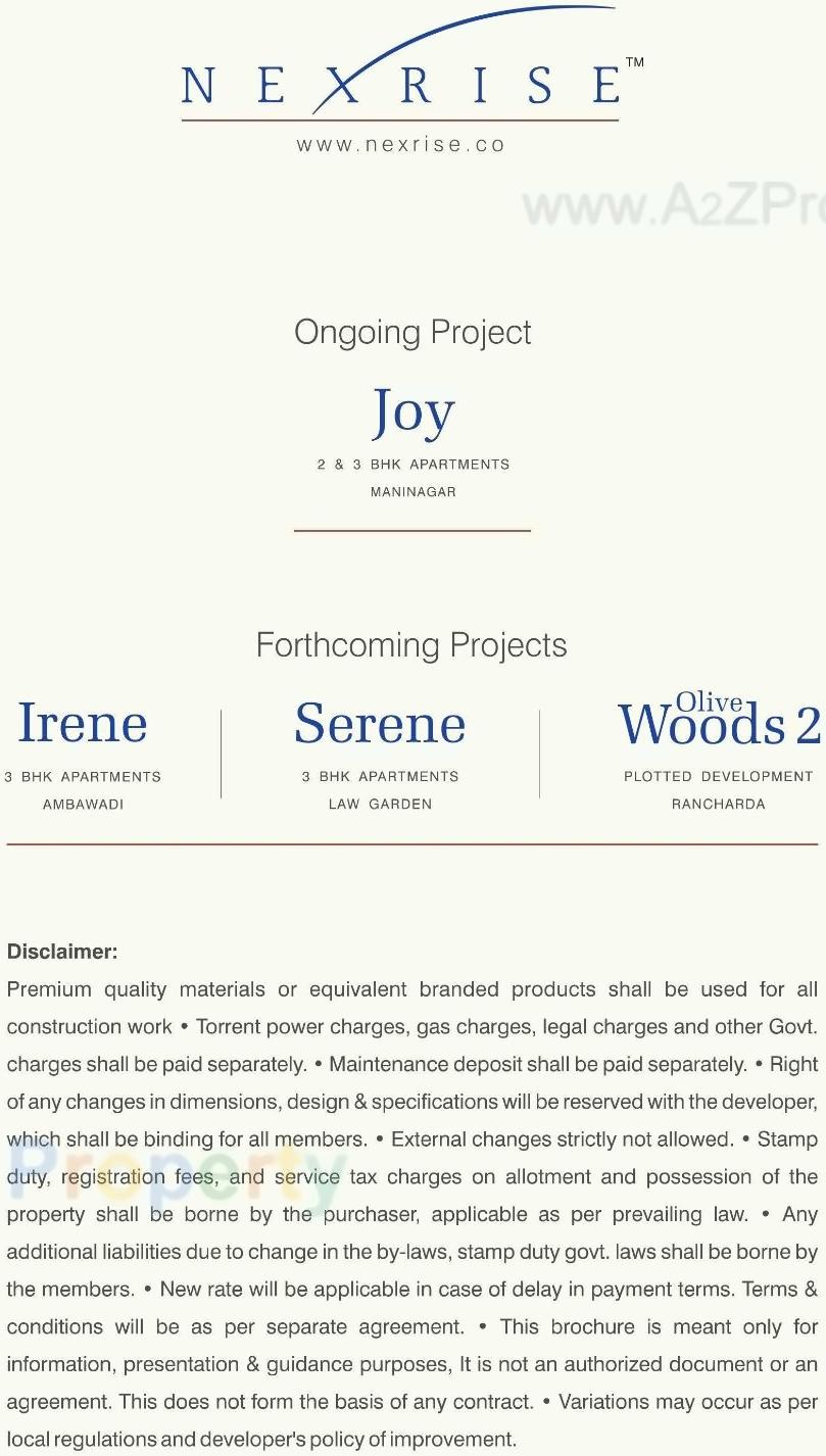  of real estate project Nexrise Bliss located at City, Ahmedabad, Gujarat