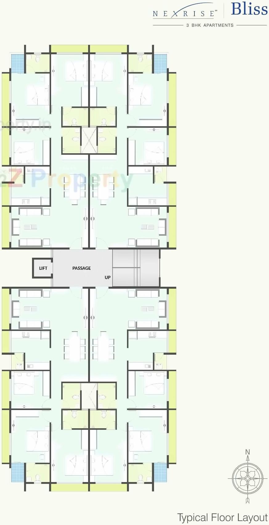 Layout of real estate project Nexrise Bliss located at City, Ahmedabad, Gujarat