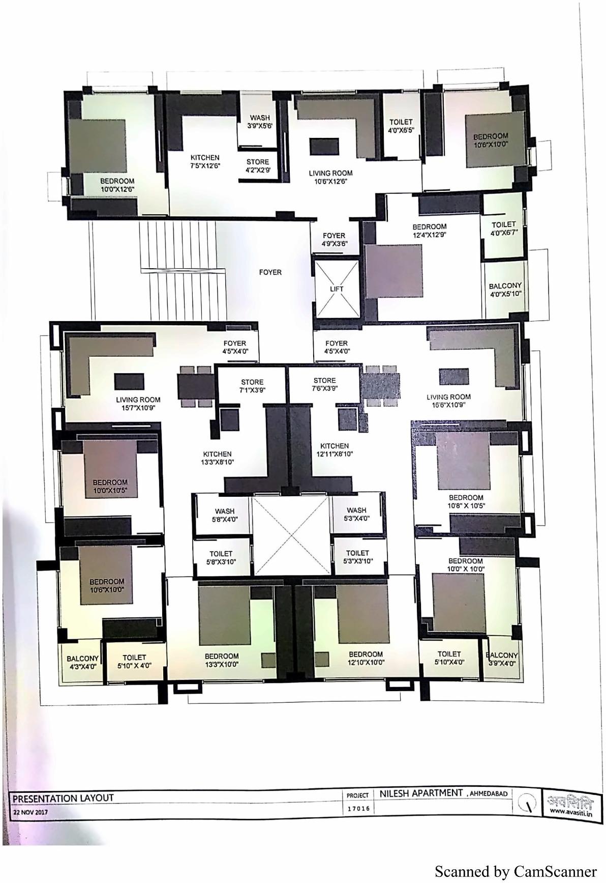 Layout of real estate project Nilesh Apartment located at City, Ahmedabad, Gujarat