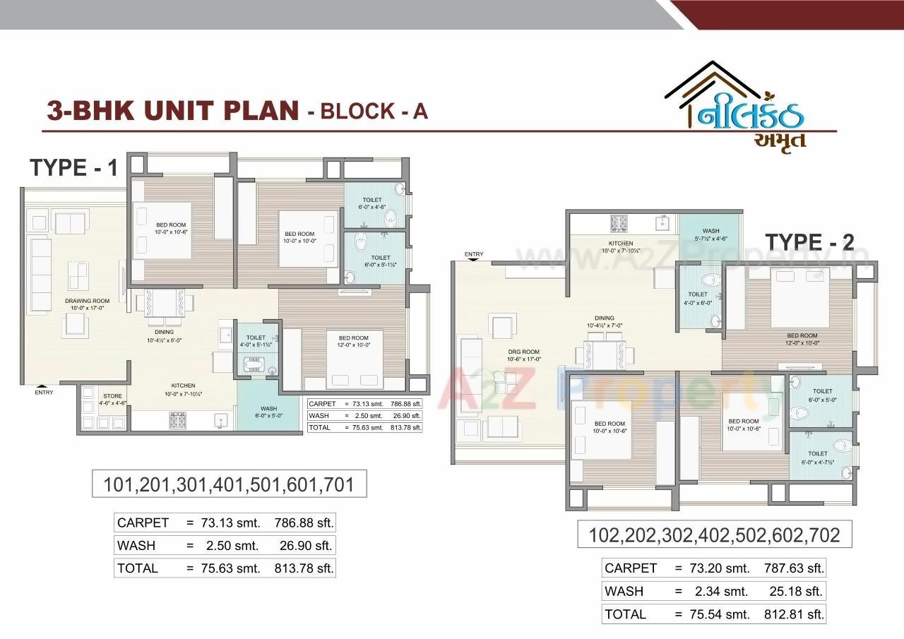 Layout of real estate project Nilkanth Amrut located at Vastral, Ahmedabad, Gujarat