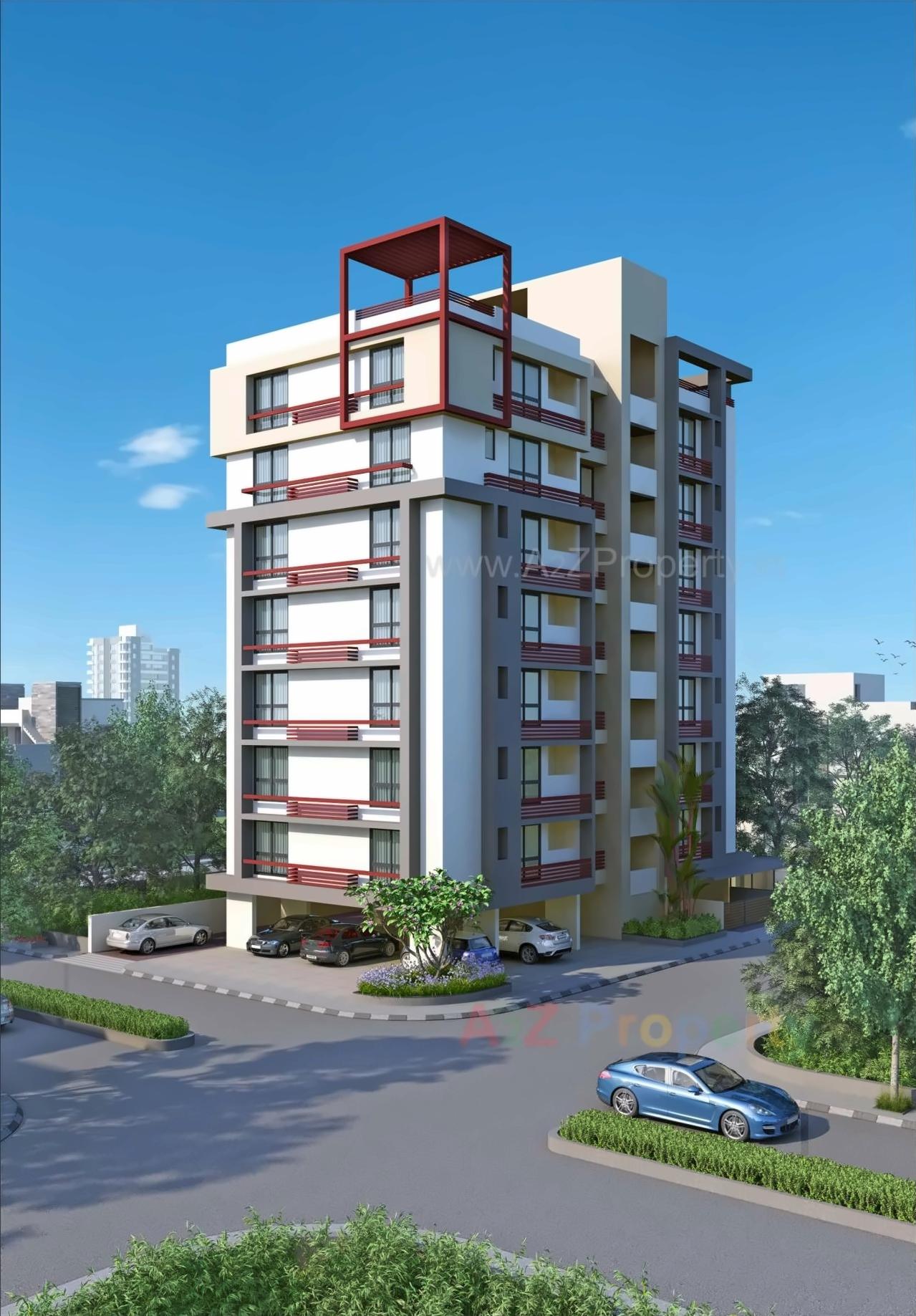 3D Elevation of real estate project Nilkanth Heights located at Ghuma, Ahmedabad, Gujarat