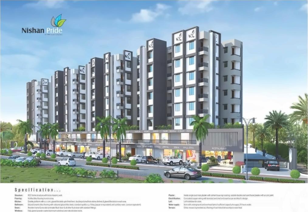 3D Elevation of real estate project Nishan Pride located at Ranip, Ahmedabad, Gujarat