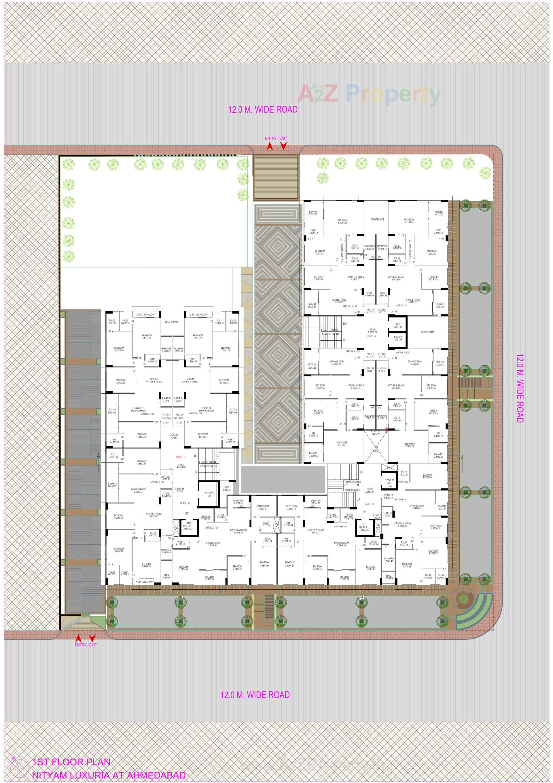 Layout of real estate project Nityam Luxuria located at Ghatlodia, Ahmedabad, Gujarat