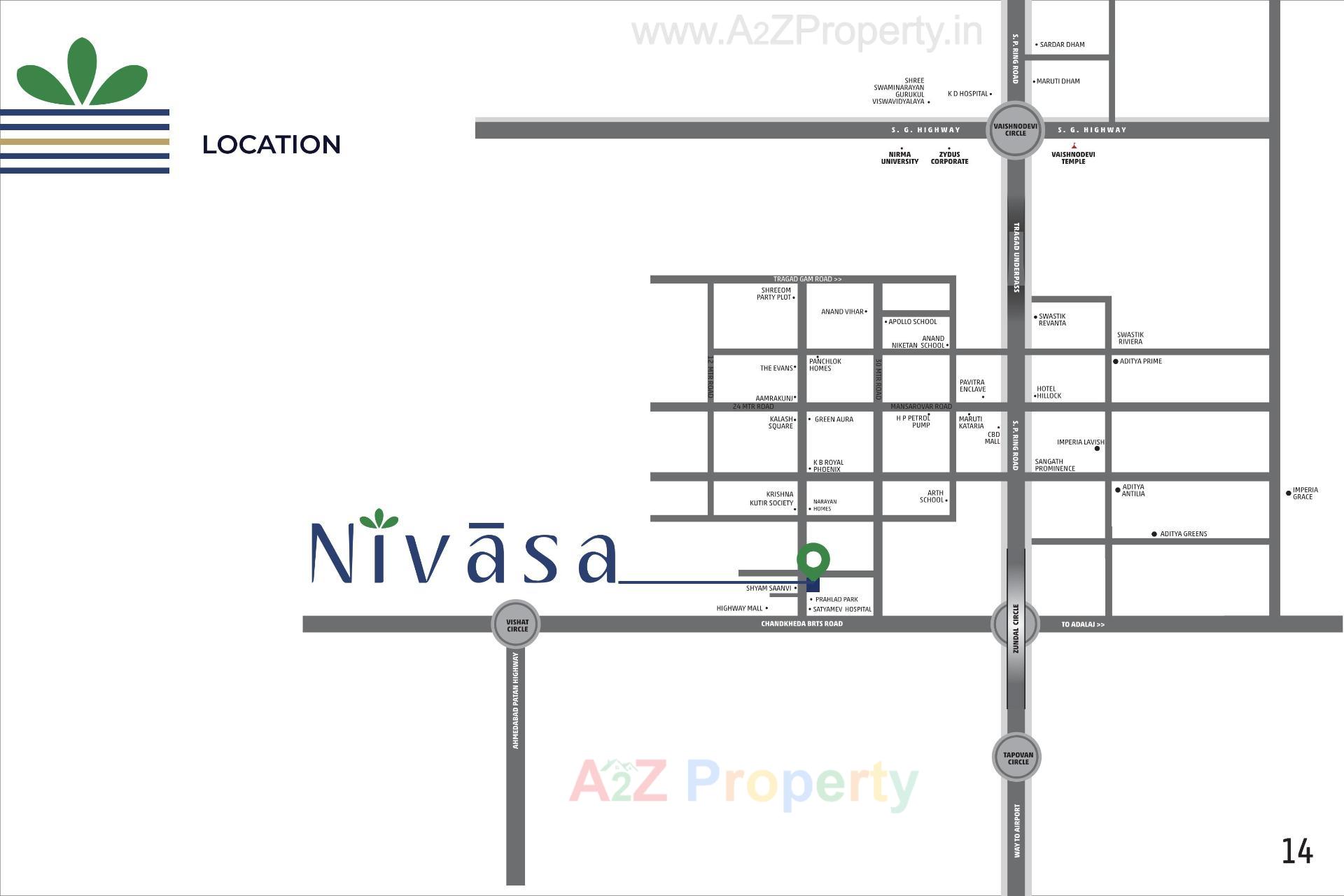 Layout of real estate project Nivasa located at Chandkheda, Ahmedabad, Gujarat