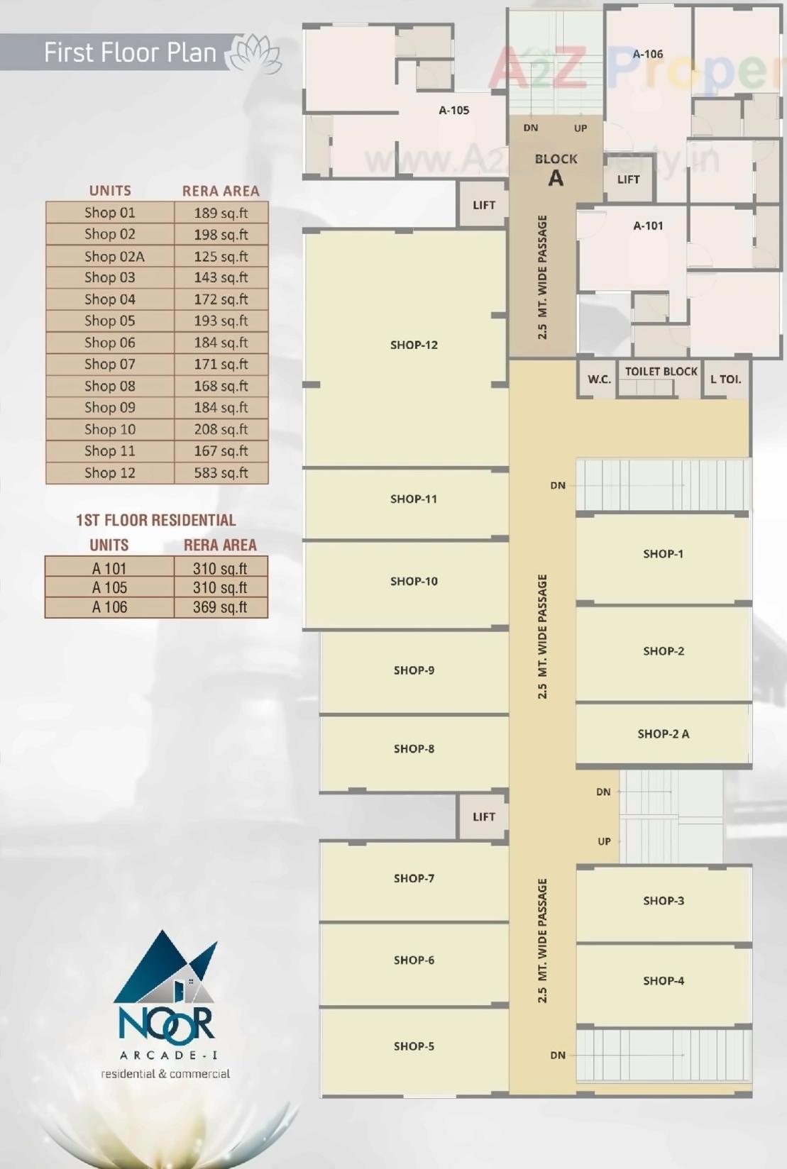 Layout of real estate project Noor Arcade located at Ahmedabad, Ahmedabad, Gujarat