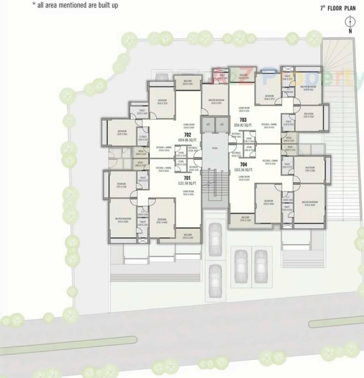 Layout of real estate project North One located at Vadaj, Ahmedabad, Gujarat