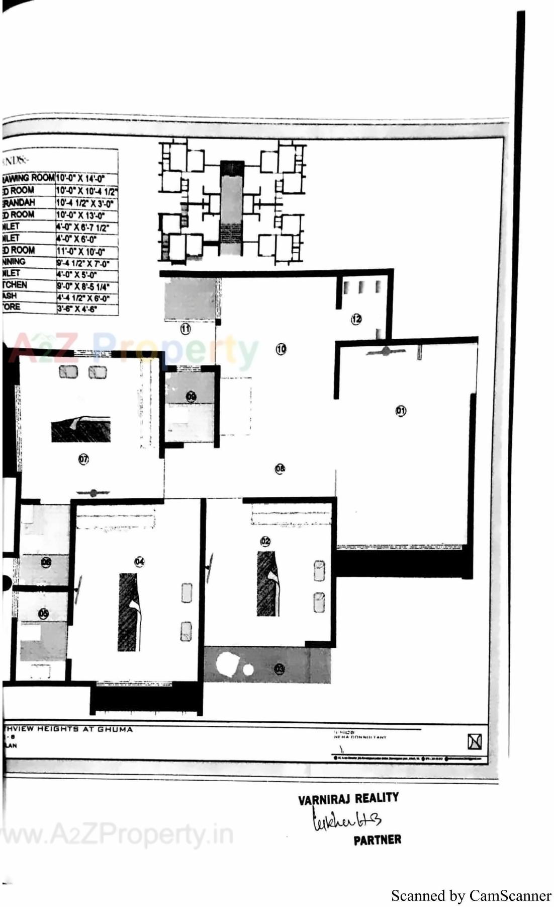 Layout of real estate project North View Heights located at Ghuma, Ahmedabad, Gujarat