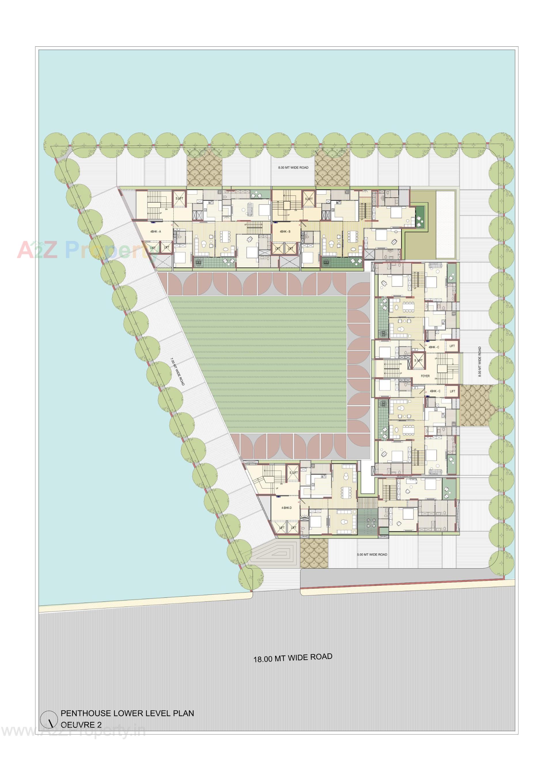 Layout of real estate project Oeuvre located at Bodakdev, Ahmedabad, Gujarat