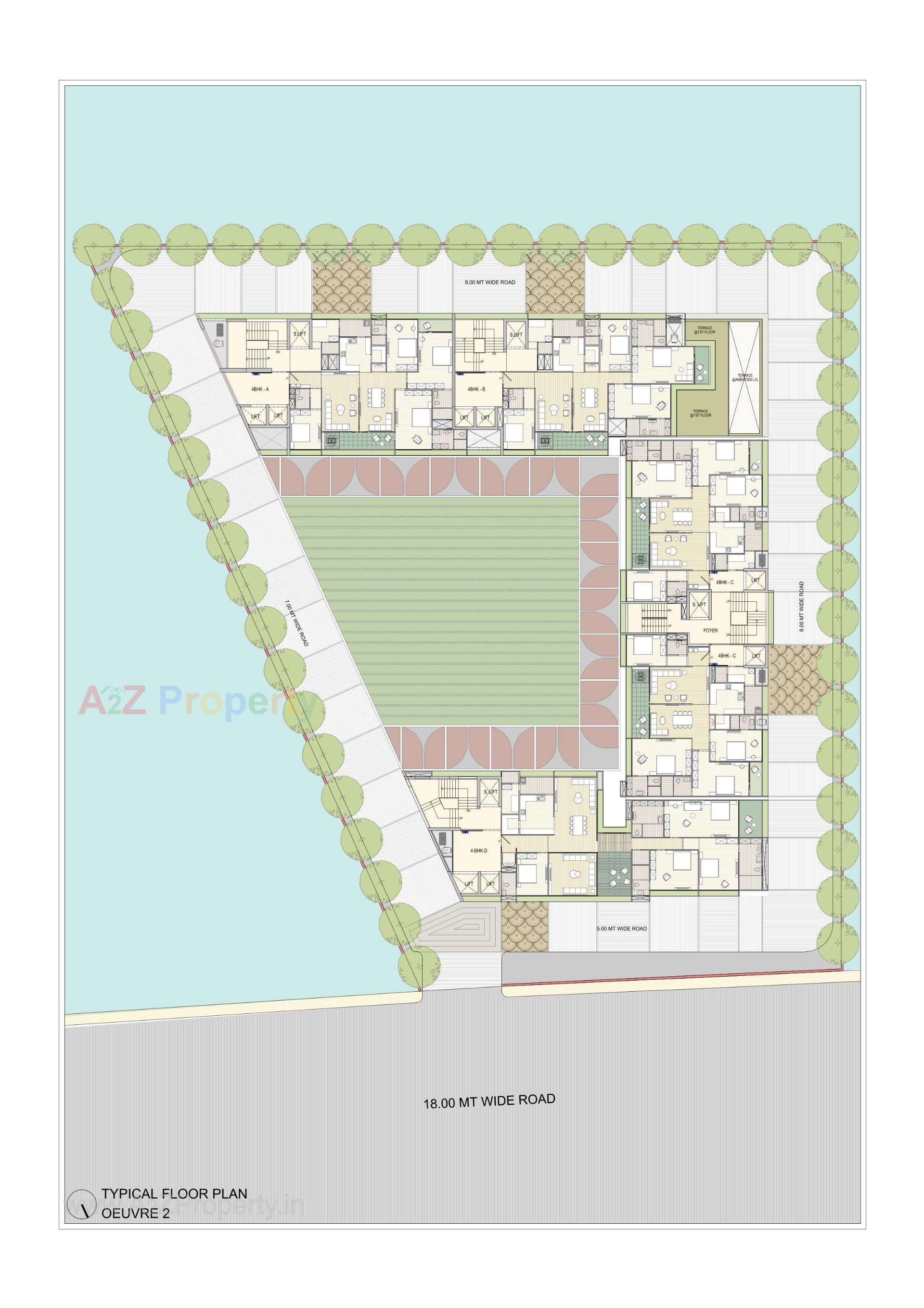 Layout of real estate project Oeuvre located at Bodakdev, Ahmedabad, Gujarat