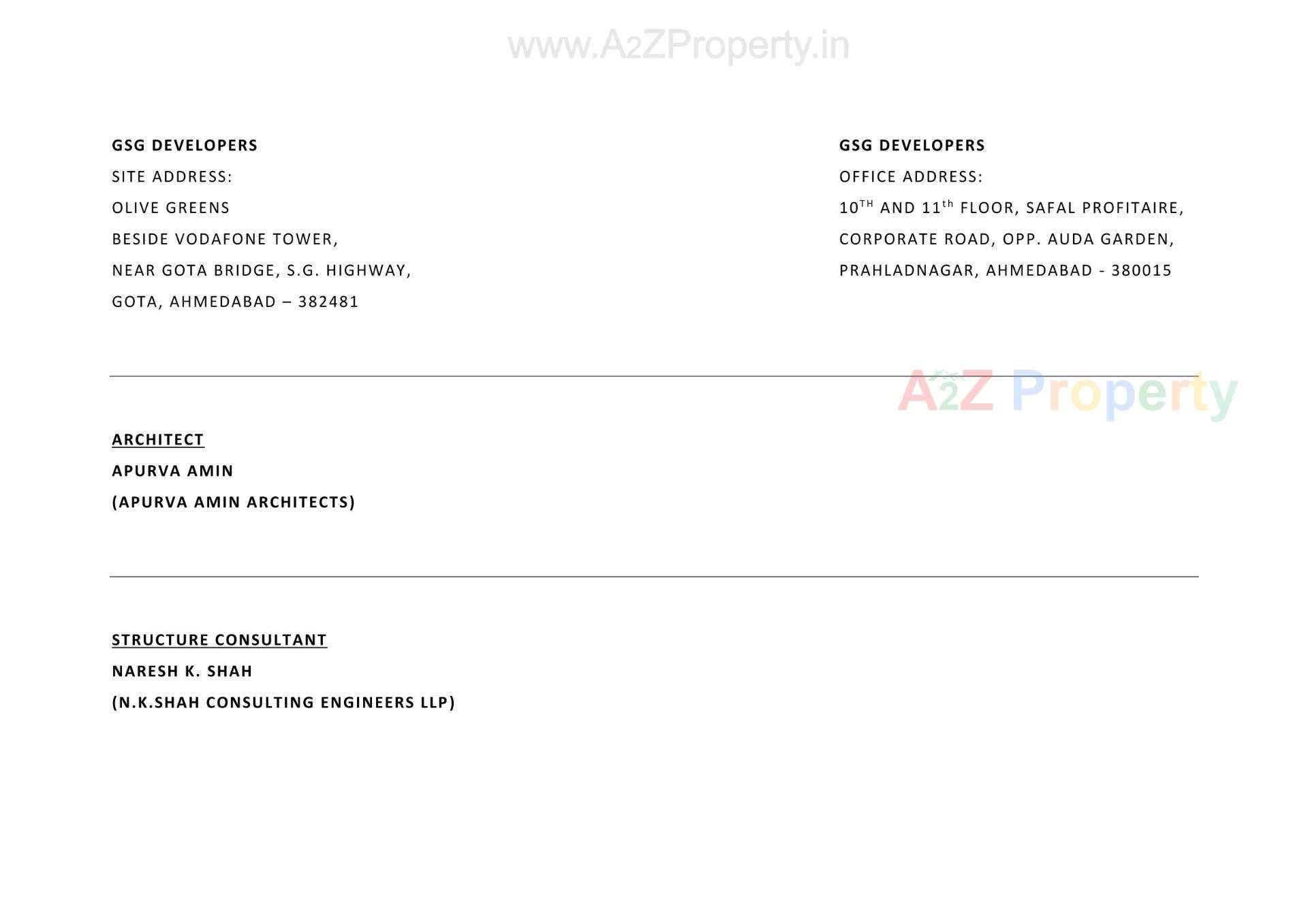  of real estate project Olive Greens located at Gota, Ahmedabad, Gujarat