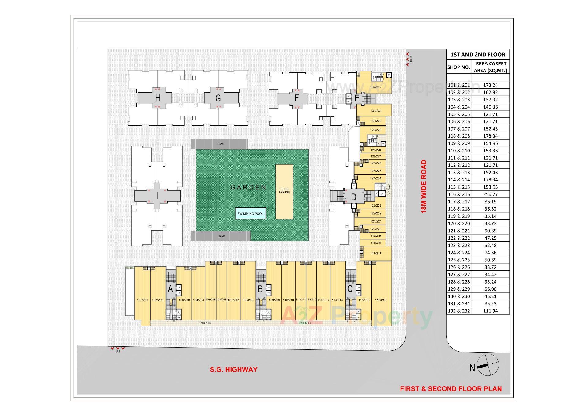 Layout of real estate project Olive Greens located at Gota, Ahmedabad, Gujarat