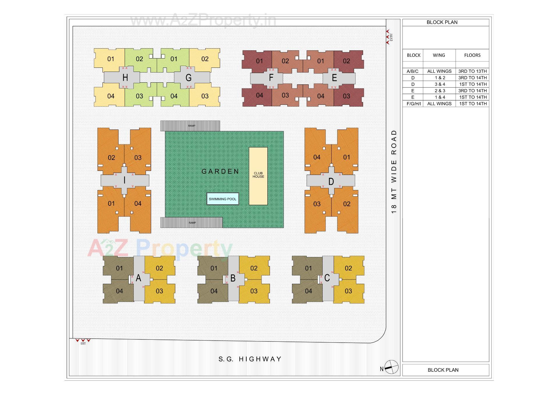 Layout of real estate project Olive Greens located at Gota, Ahmedabad, Gujarat