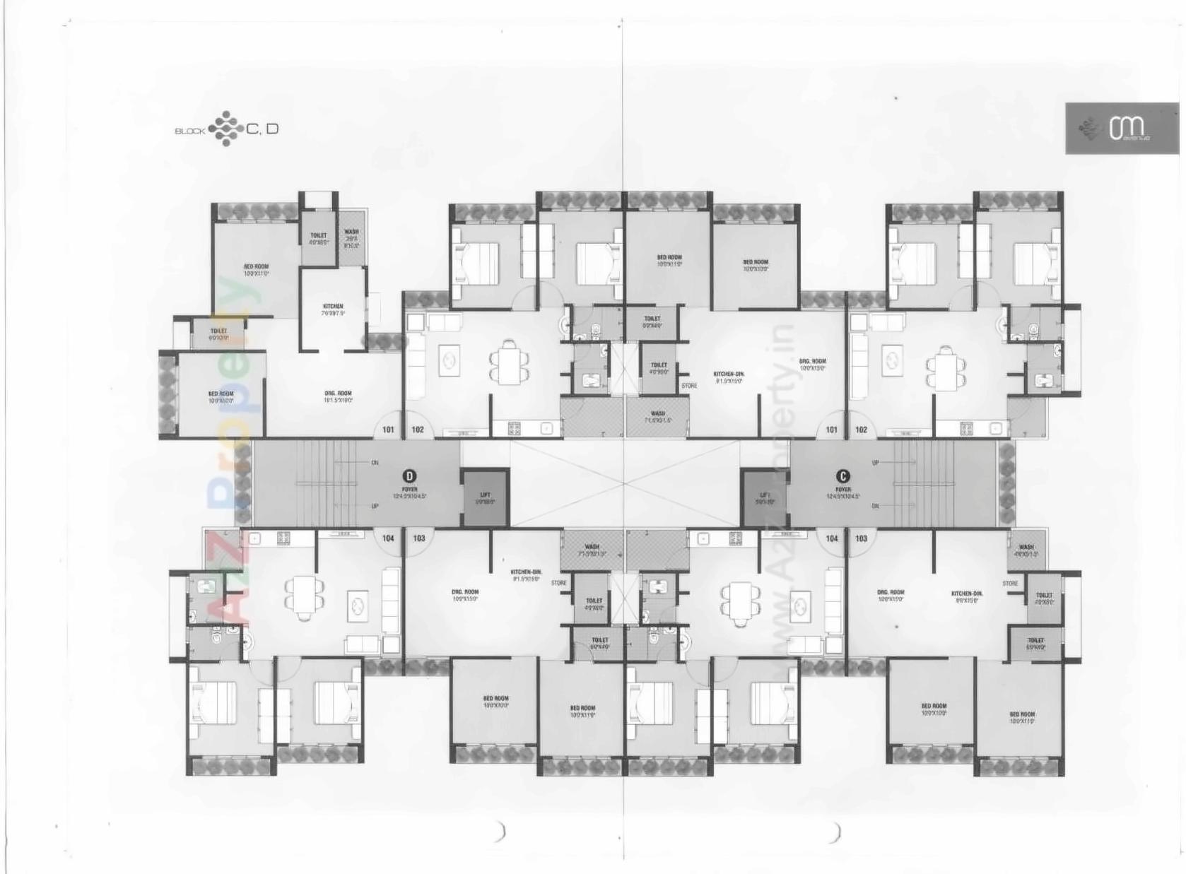 Layout of real estate project Om Avenue located at Sanand, Ahmedabad, Gujarat