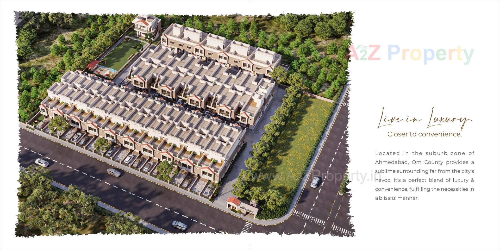 3D Elevation of real estate project Om County located at Vinzol, Ahmedabad, Gujarat