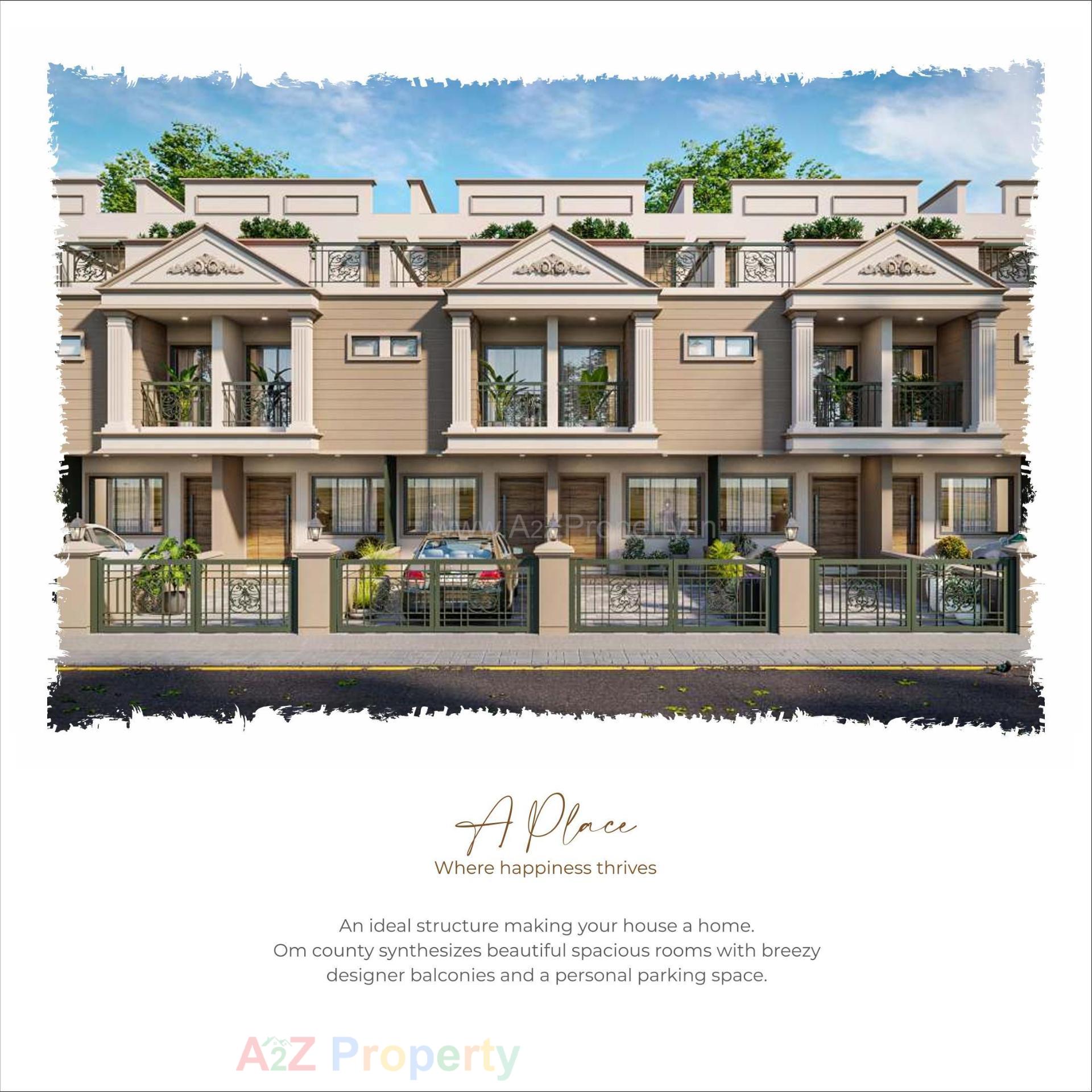 3D Elevation of real estate project Om County located at Vinzol, Ahmedabad, Gujarat