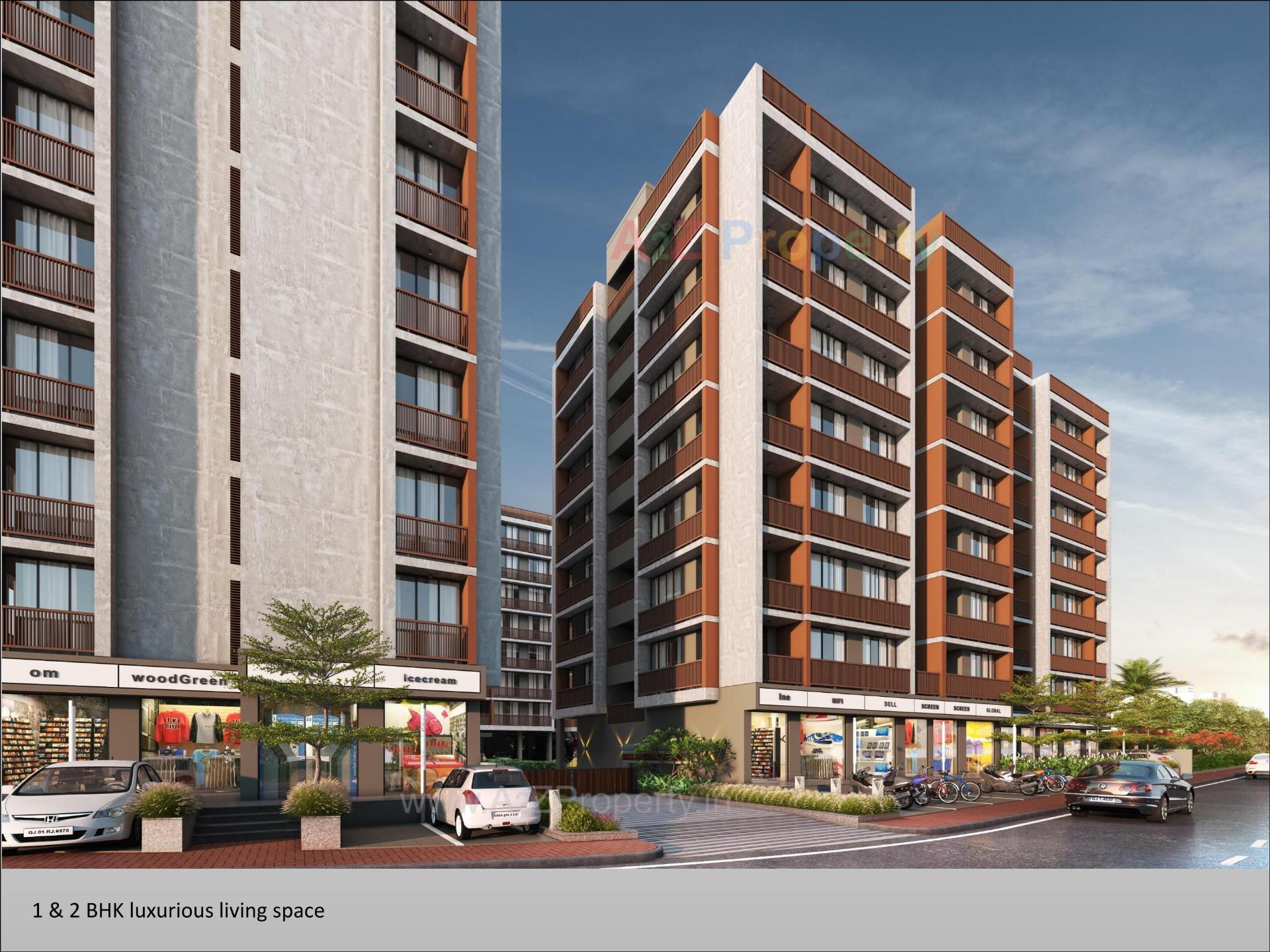 3D Elevation of real estate project Om Residency located at Chenpur, Ahmedabad, Gujarat