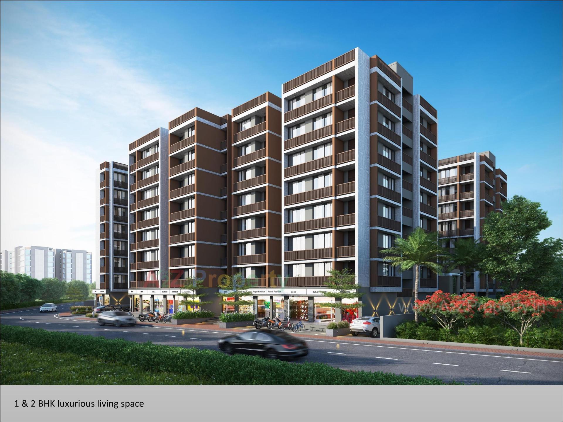 3D Elevation of real estate project Om Residency located at Chenpur, Ahmedabad, Gujarat