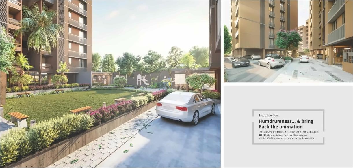 3D Elevation of real estate project Om Sky located at Thaltej, Ahmedabad, Gujarat