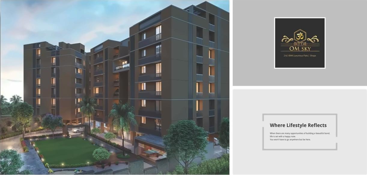 3D Elevation of real estate project Om Sky located at Thaltej, Ahmedabad, Gujarat