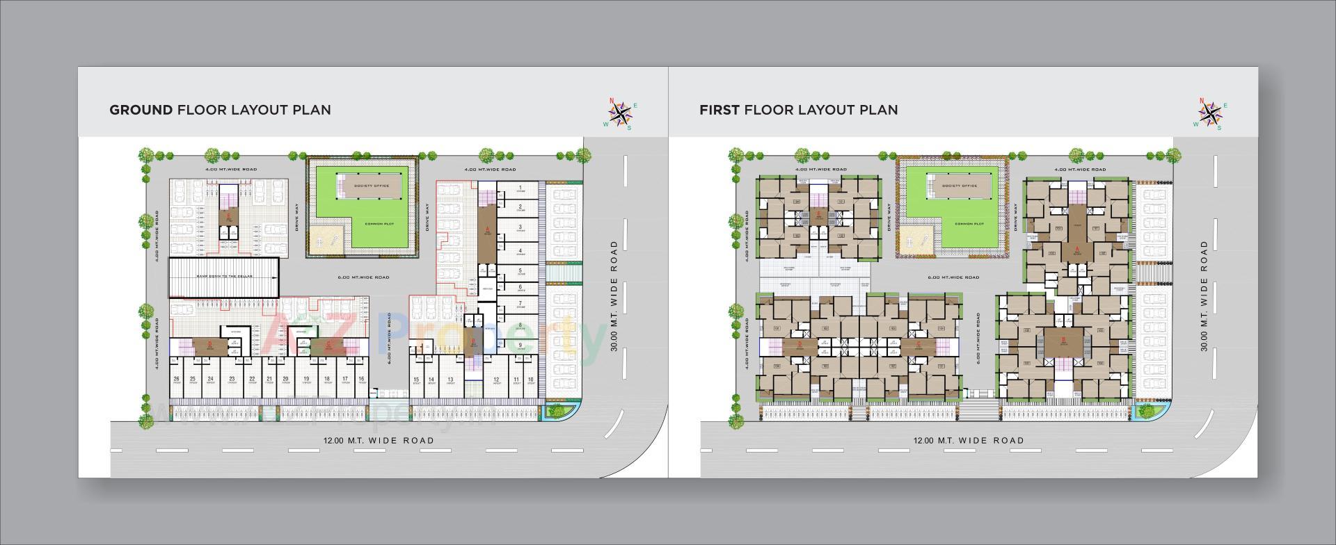 Layout of real estate project Omkar Ananta located at Bareja, Ahmedabad, Gujarat