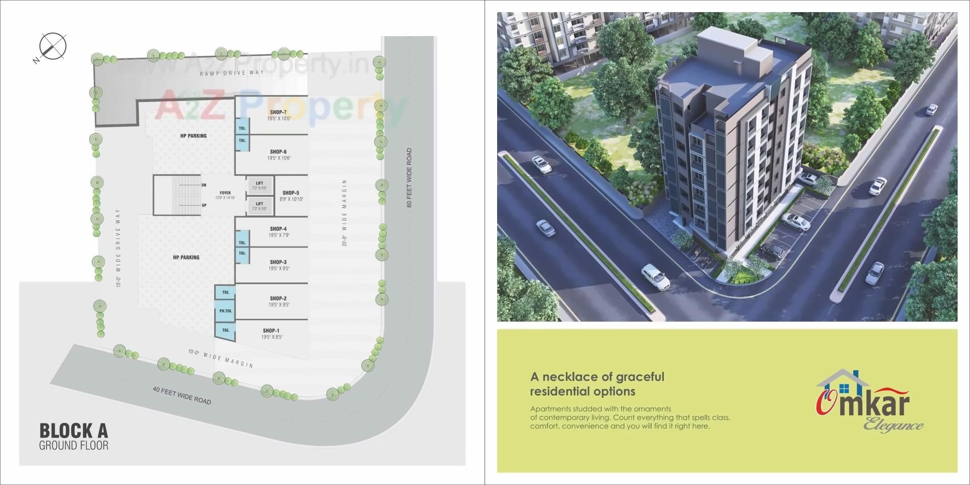 Layout of real estate project Omkar Elegance located at Zundal, Ahmedabad, Gujarat
