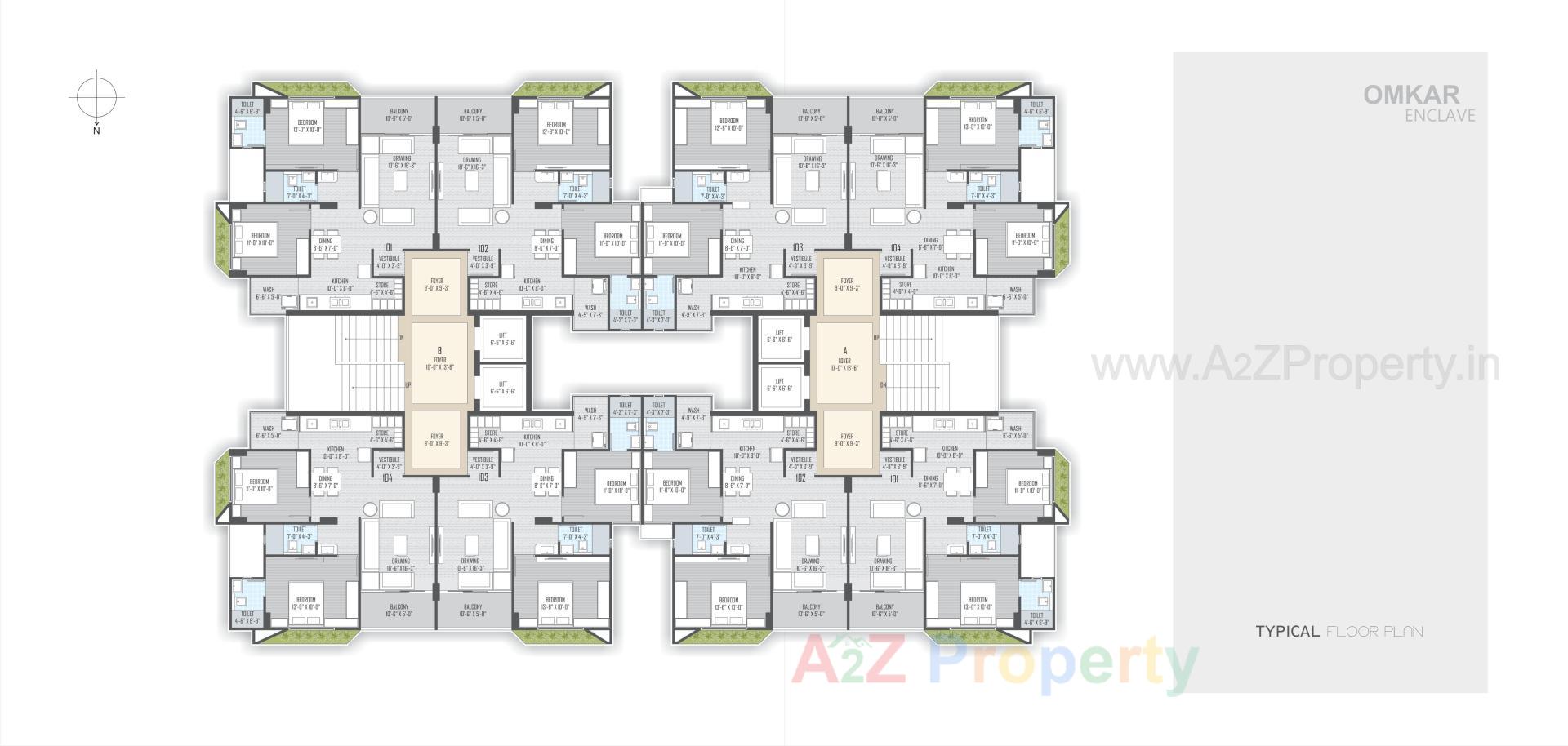 Layout of real estate project Omkar Enclave located at Ranip, Ahmedabad, Gujarat