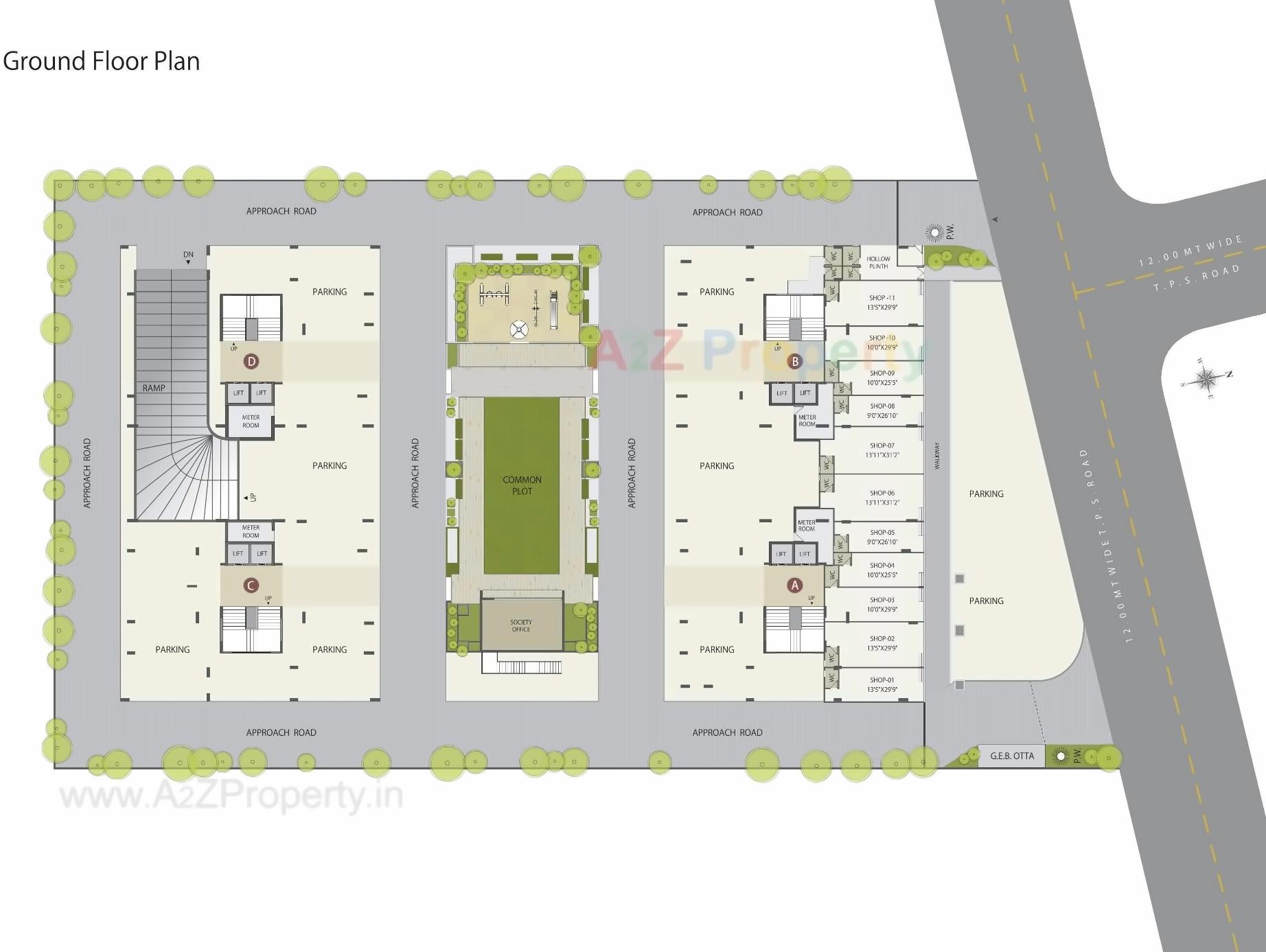 Layout of real estate project Omkar Parisar located at Chandkheda, Ahmedabad, Gujarat