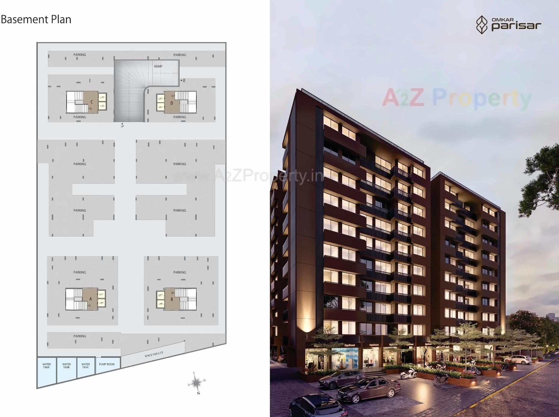 Layout of real estate project Omkar Parisar located at Chandkheda, Ahmedabad, Gujarat