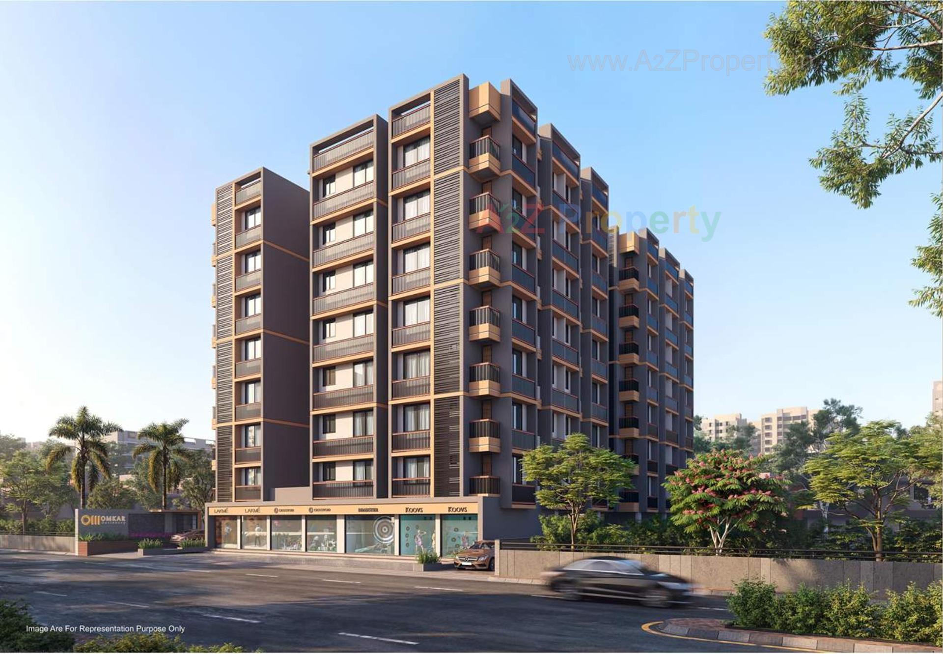 3D Elevation of real estate project Omkar Residency located at Vinzol, Ahmedabad, Gujarat
