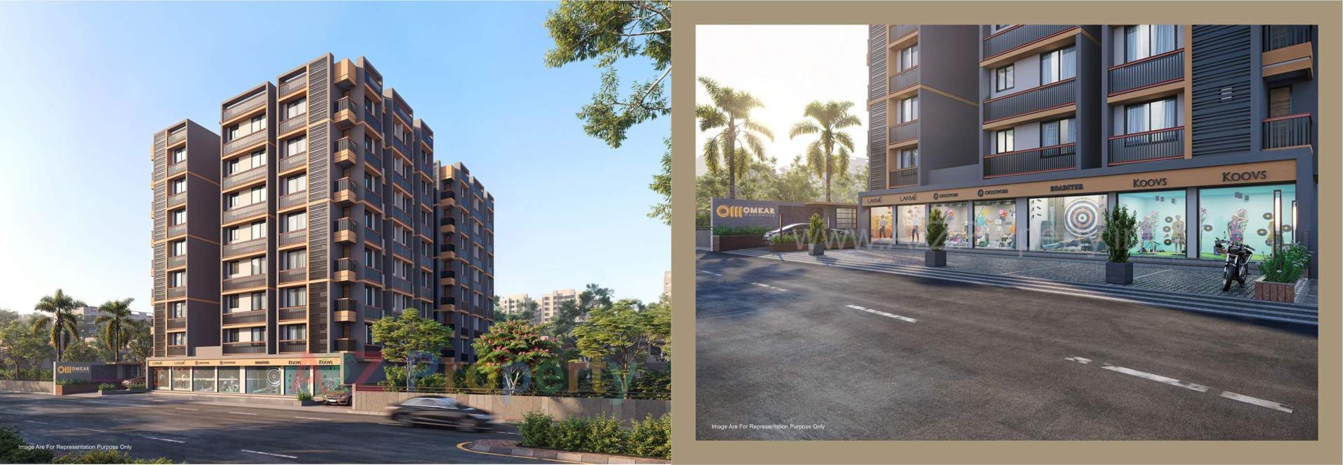 3D Elevation of real estate project Omkar Residency located at Vinzol, Ahmedabad, Gujarat