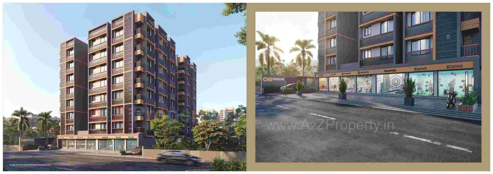 3D Elevation of real estate project Omkar Residency located at Vinzol, Ahmedabad, Gujarat