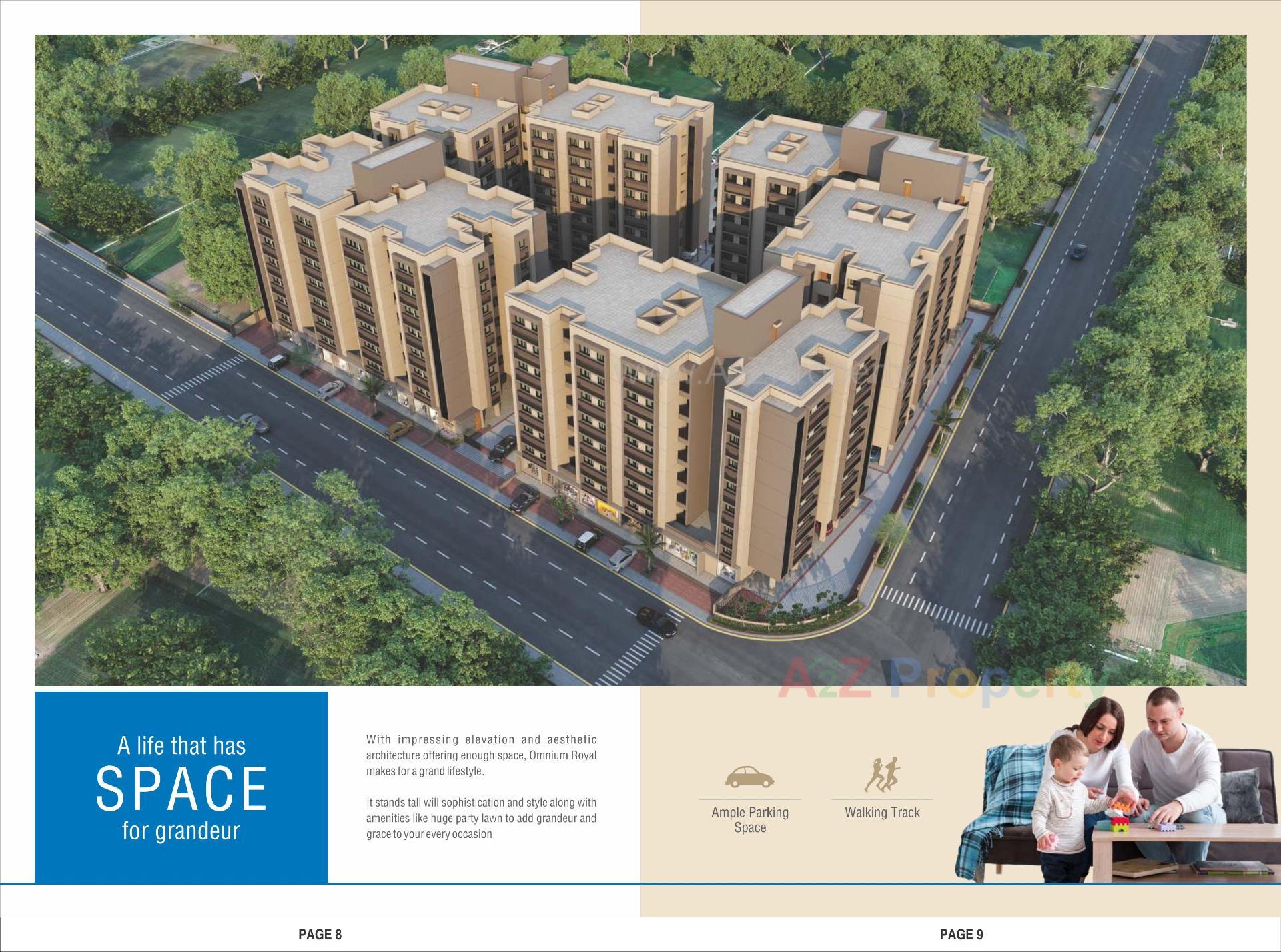 3D Elevation of real estate project Omnium Royal located at Nana-chiloda, Ahmedabad, Gujarat