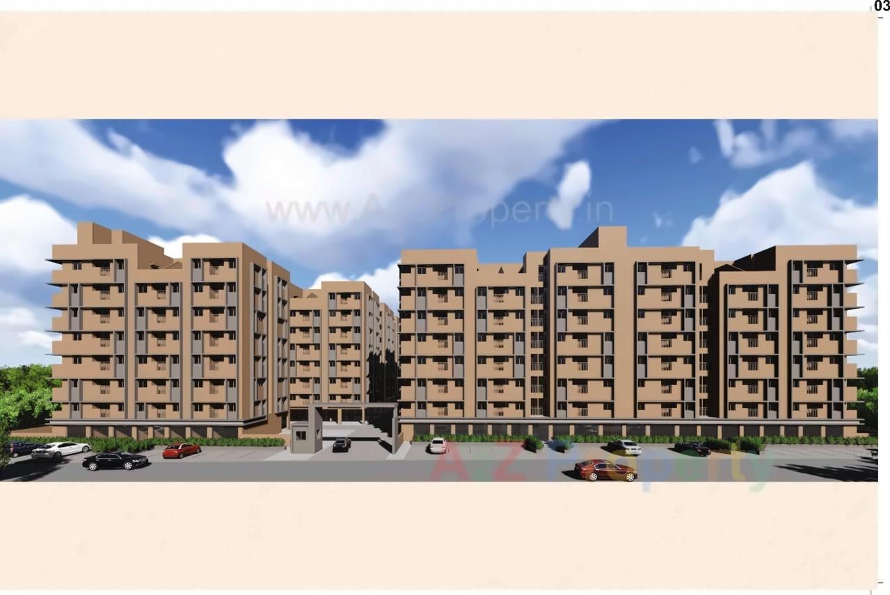3D Elevation of real estate project Omshanti Gold Plus located at Vatva, Ahmedabad, Gujarat