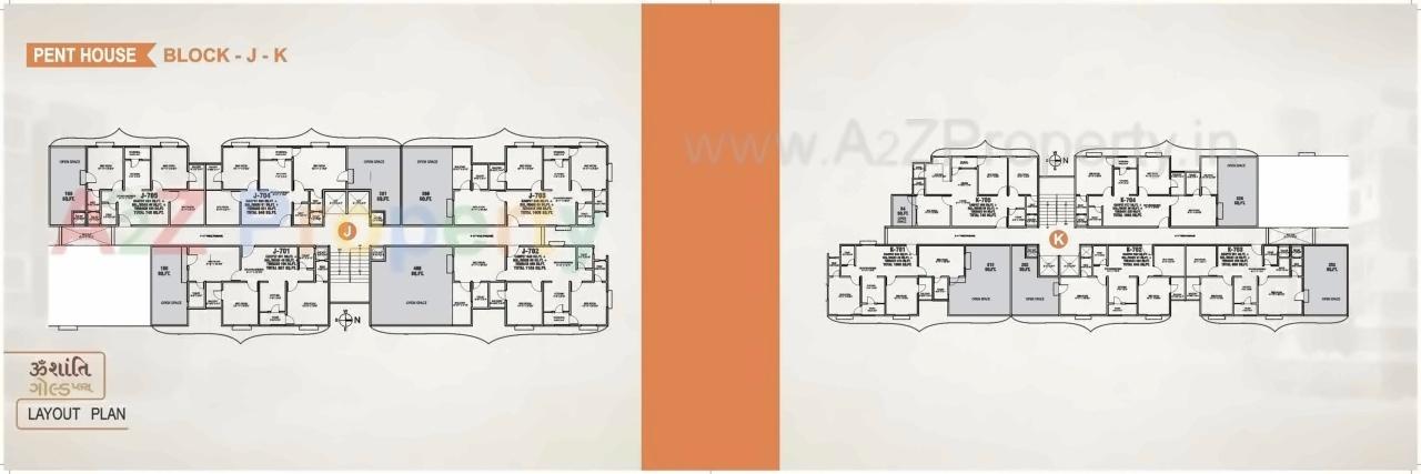 Layout of real estate project Omshanti Gold Plus located at City, Ahmedabad, Gujarat