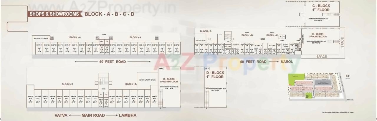 Layout of real estate project Omshanti Gold Plus located at City, Ahmedabad, Gujarat