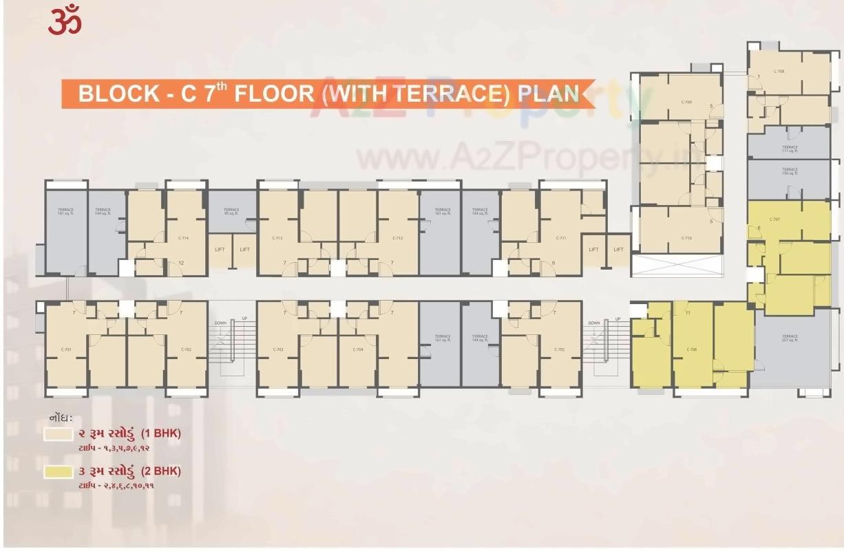 Layout of real estate project Omshanti Raj Niwas located at Vatva, Ahmedabad, Gujarat