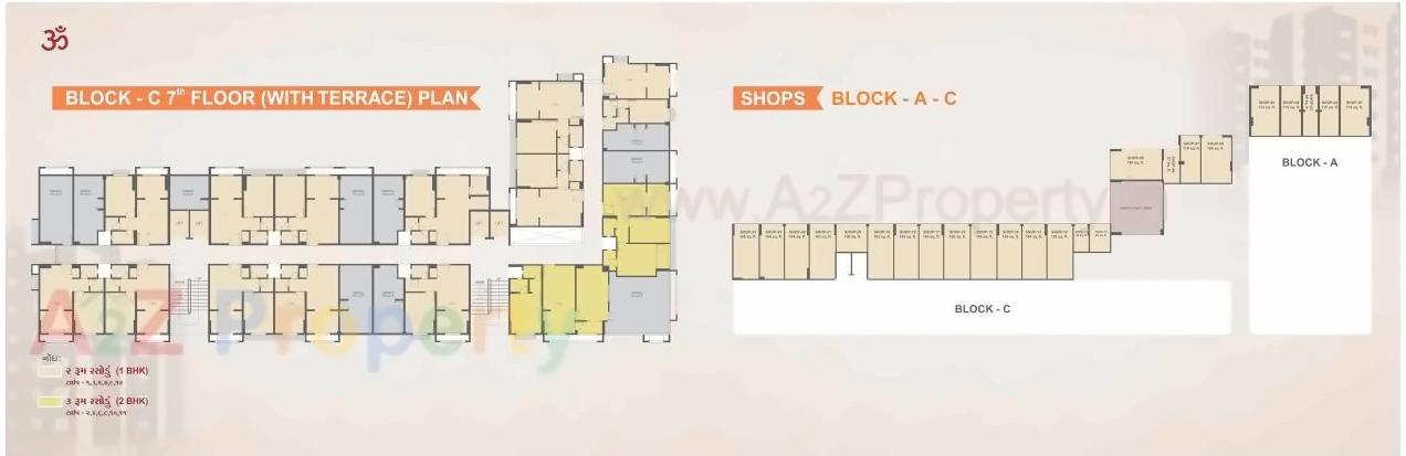 Layout of real estate project Omshanti Raj Niwas located at Vatva, Ahmedabad, Gujarat
