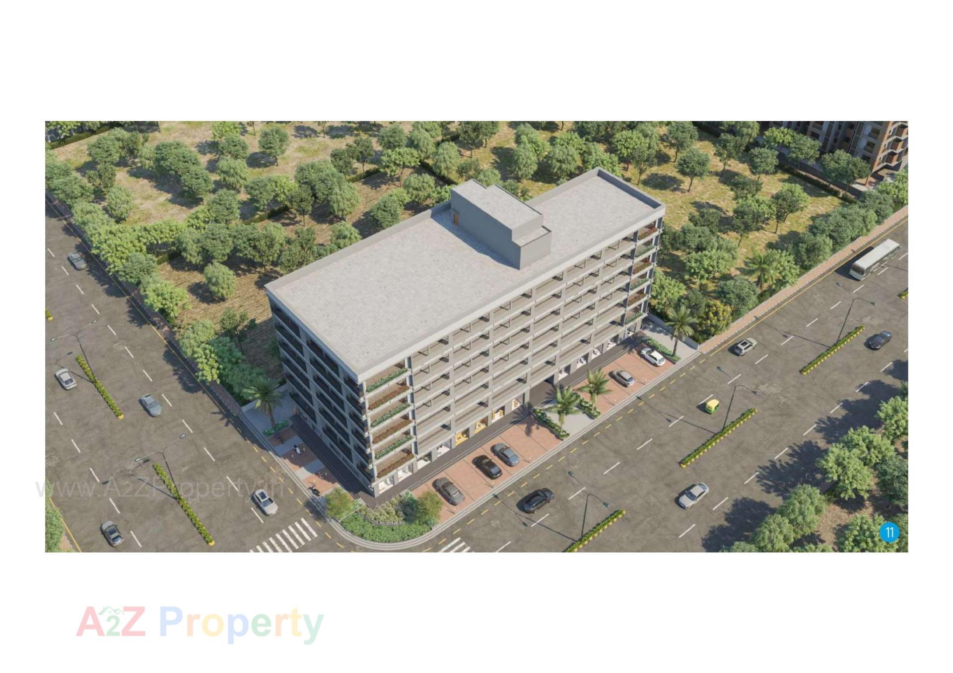 3D Elevation of real estate project One Plus Business Point located at Hanspura, Ahmedabad, Gujarat