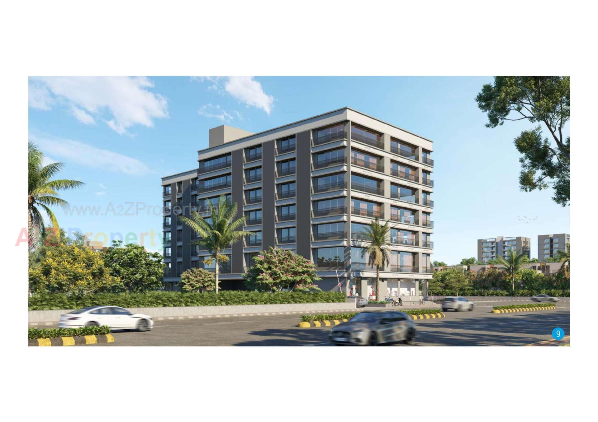 3D Elevation of real estate project One Plus Business Point located at Hanspura, Ahmedabad, Gujarat