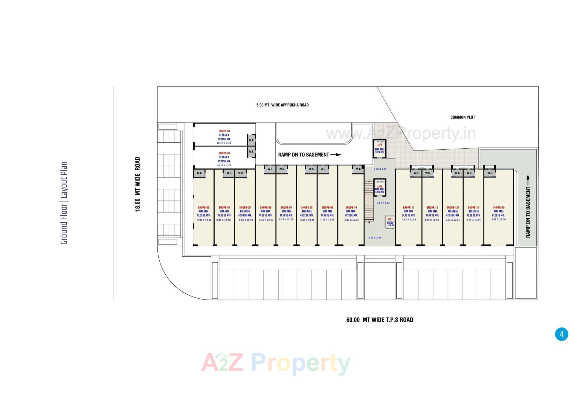 Layout of real estate project One Plus Business Point located at Hanspura, Ahmedabad, Gujarat