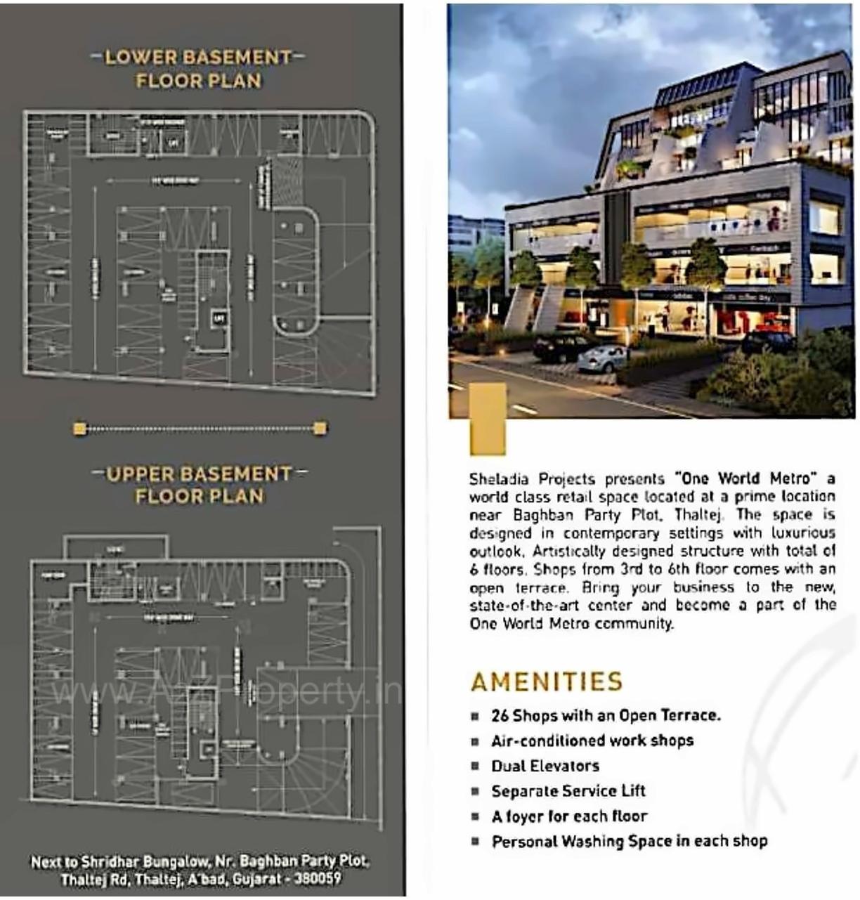 Layout of real estate project One World Metro located at Thaltej, Ahmedabad, Gujarat
