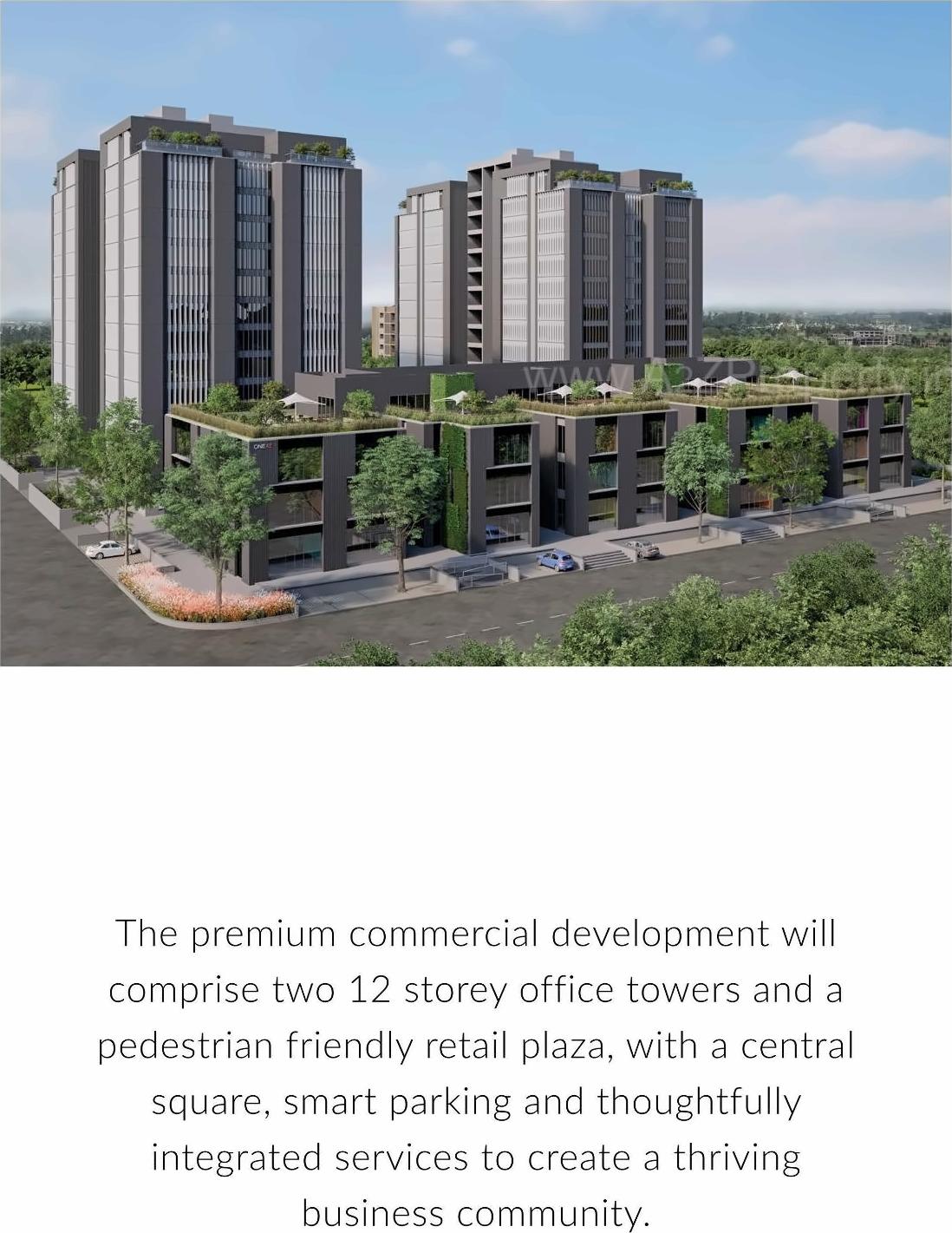 3D Elevation of real estate project One located at Ambli, Ahmedabad, Gujarat