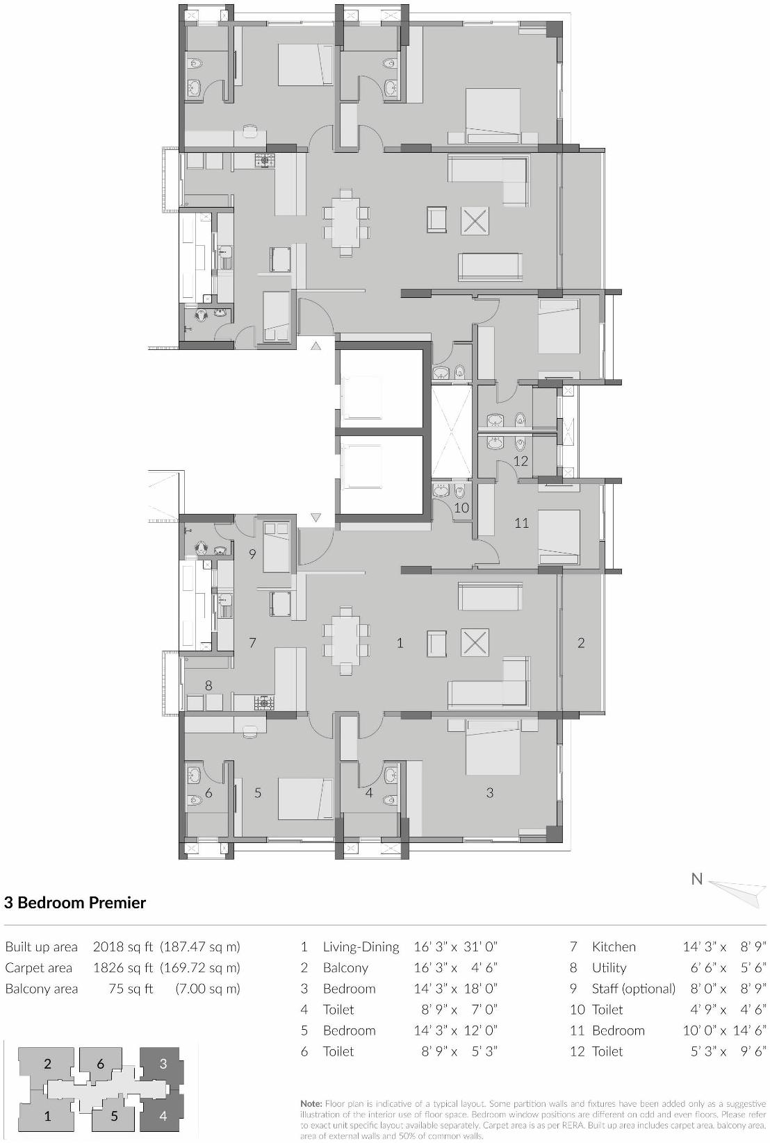 Layout of real estate project One located at Ambli, Ahmedabad, Gujarat