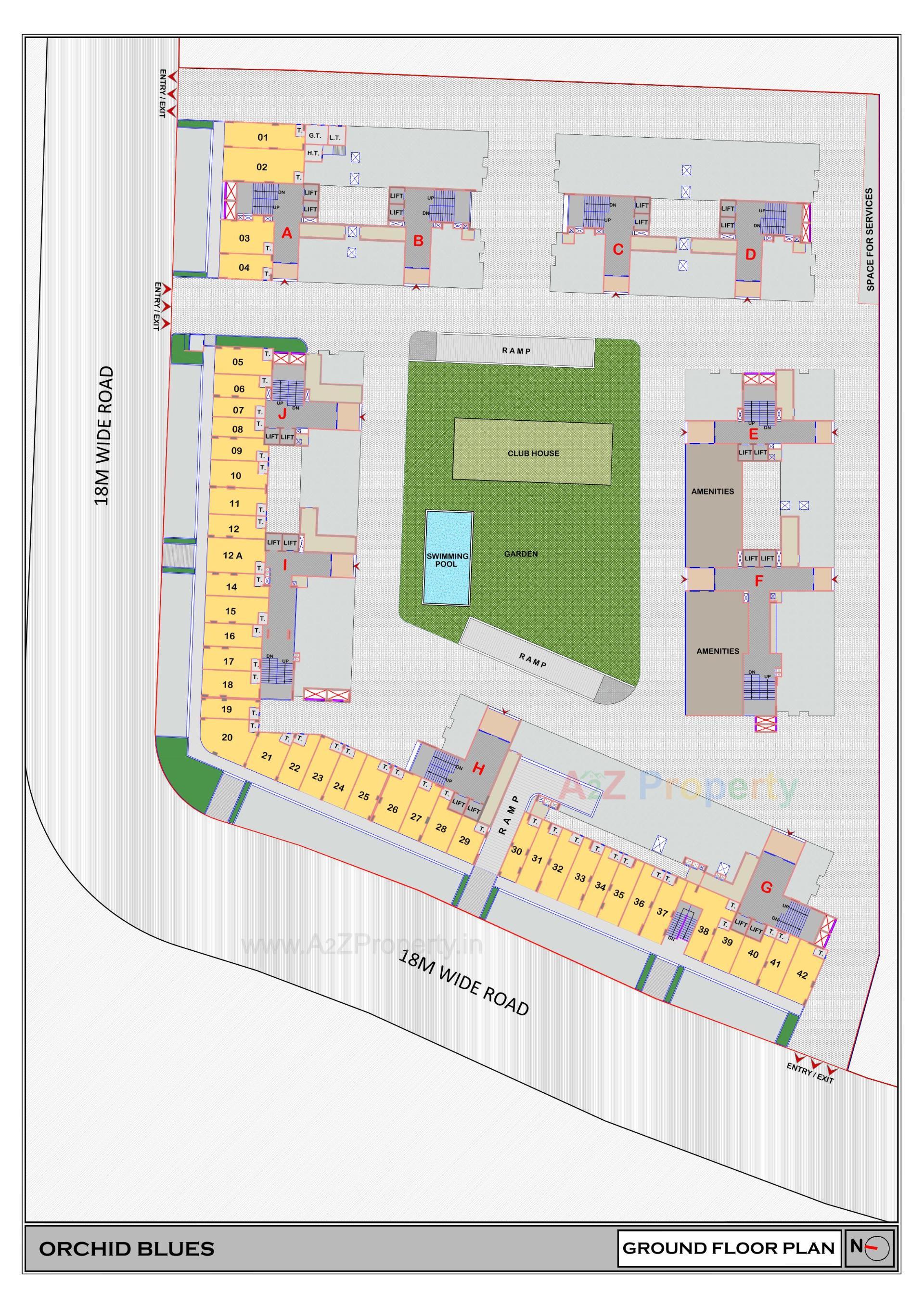 Layout of real estate project Orchid Blues located at Sanathal, Ahmedabad, Gujarat