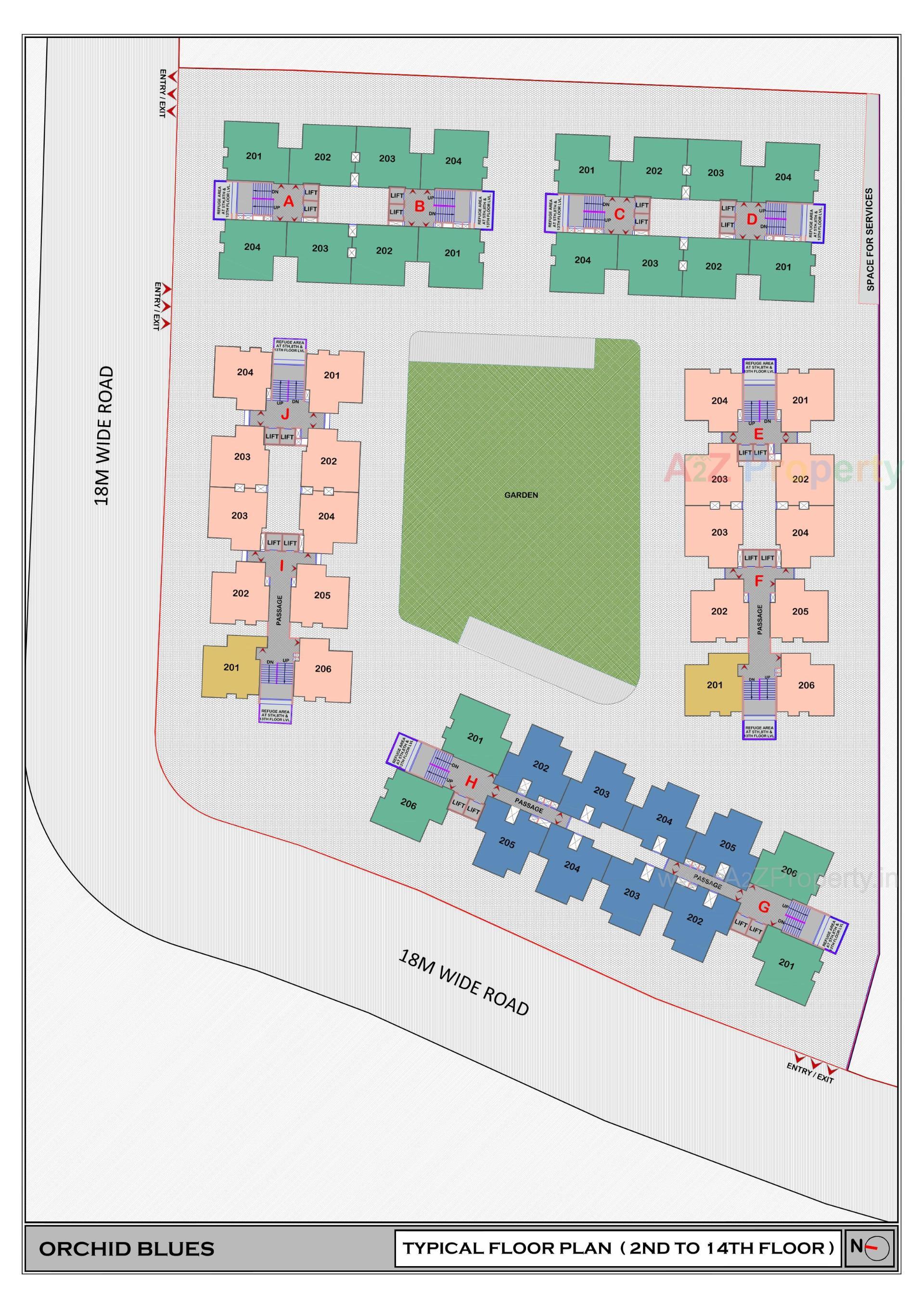 Layout of real estate project Orchid Blues located at Sanathal, Ahmedabad, Gujarat