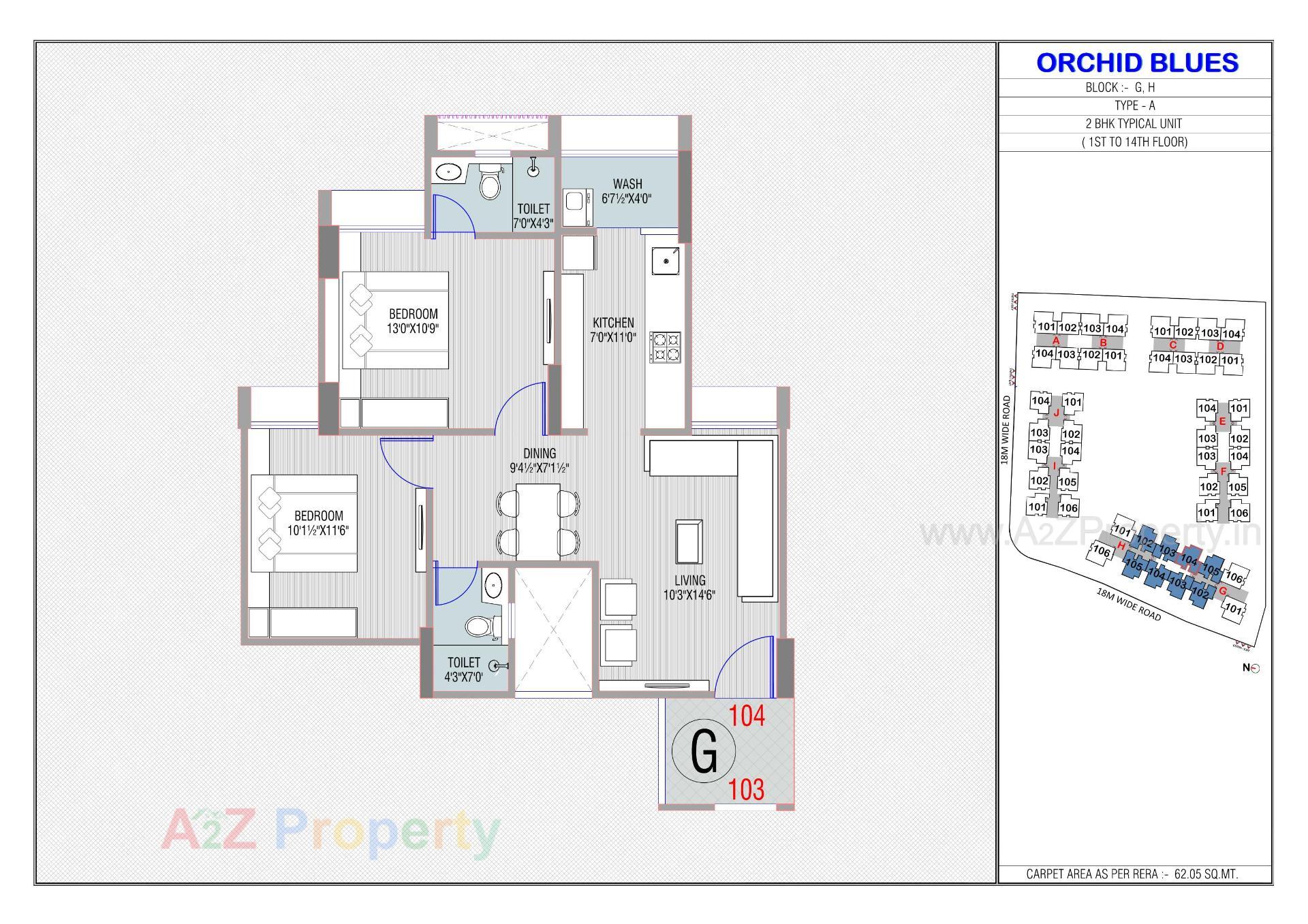 Layout of real estate project Orchid Blues located at Sanathal, Ahmedabad, Gujarat